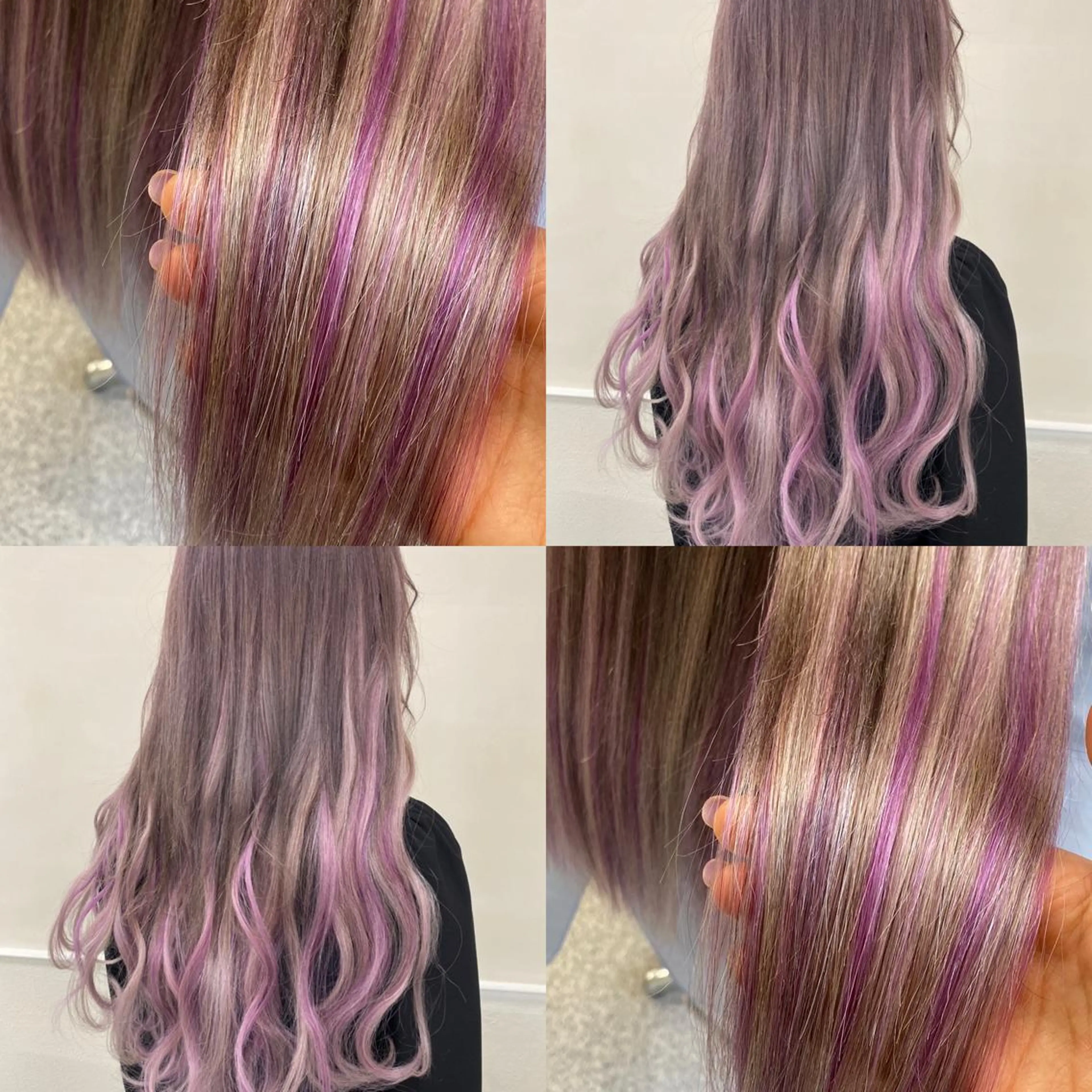 ロング カット ヘアカラー エクステ エクステ ハイトーン 💭黒崎ハルカのヘアスタイル