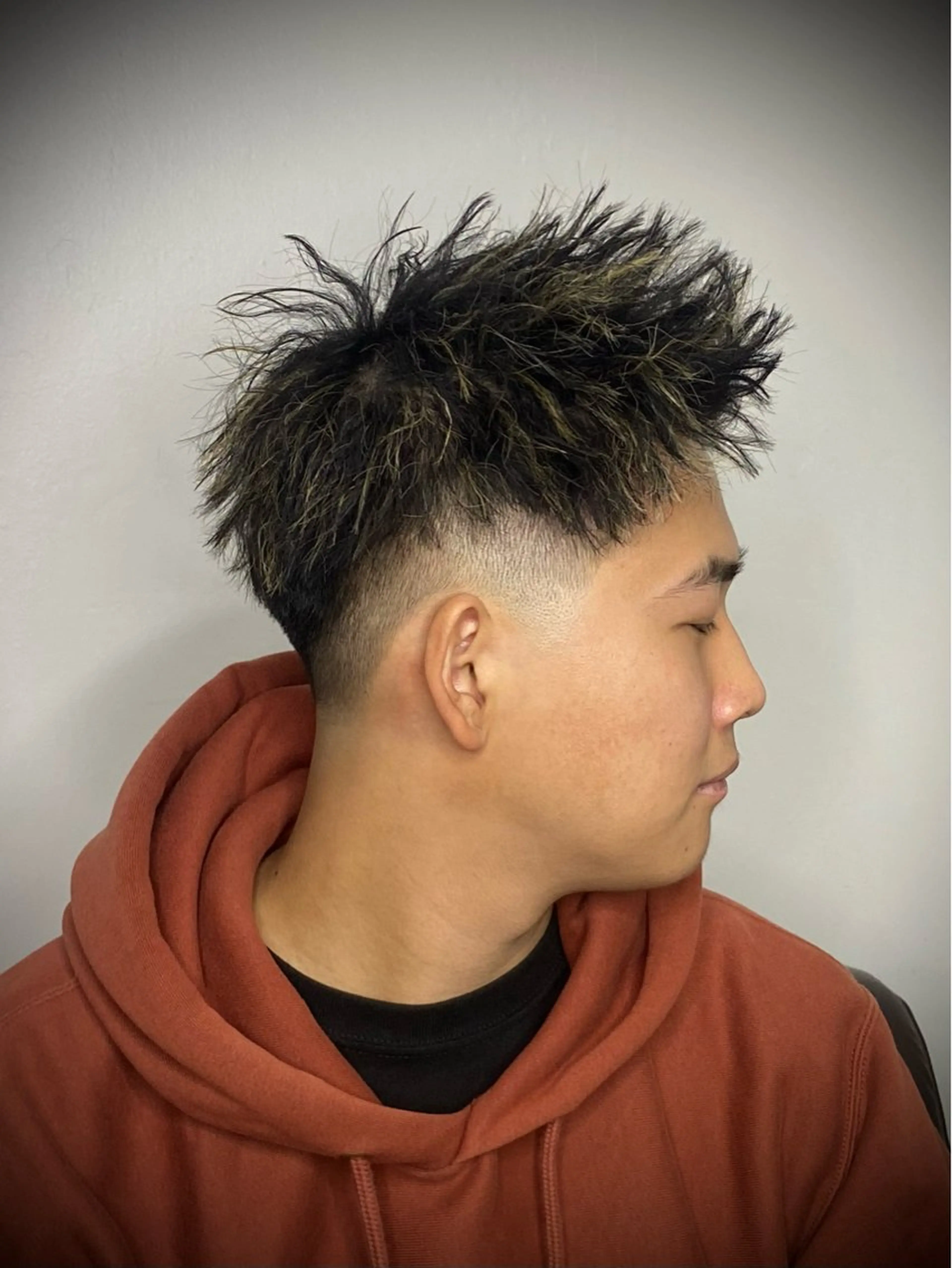 ショート カラー パーマ メンズ カット ヘアカラー パーマ 柄﨑 比呂/ancielのヘアスタイル