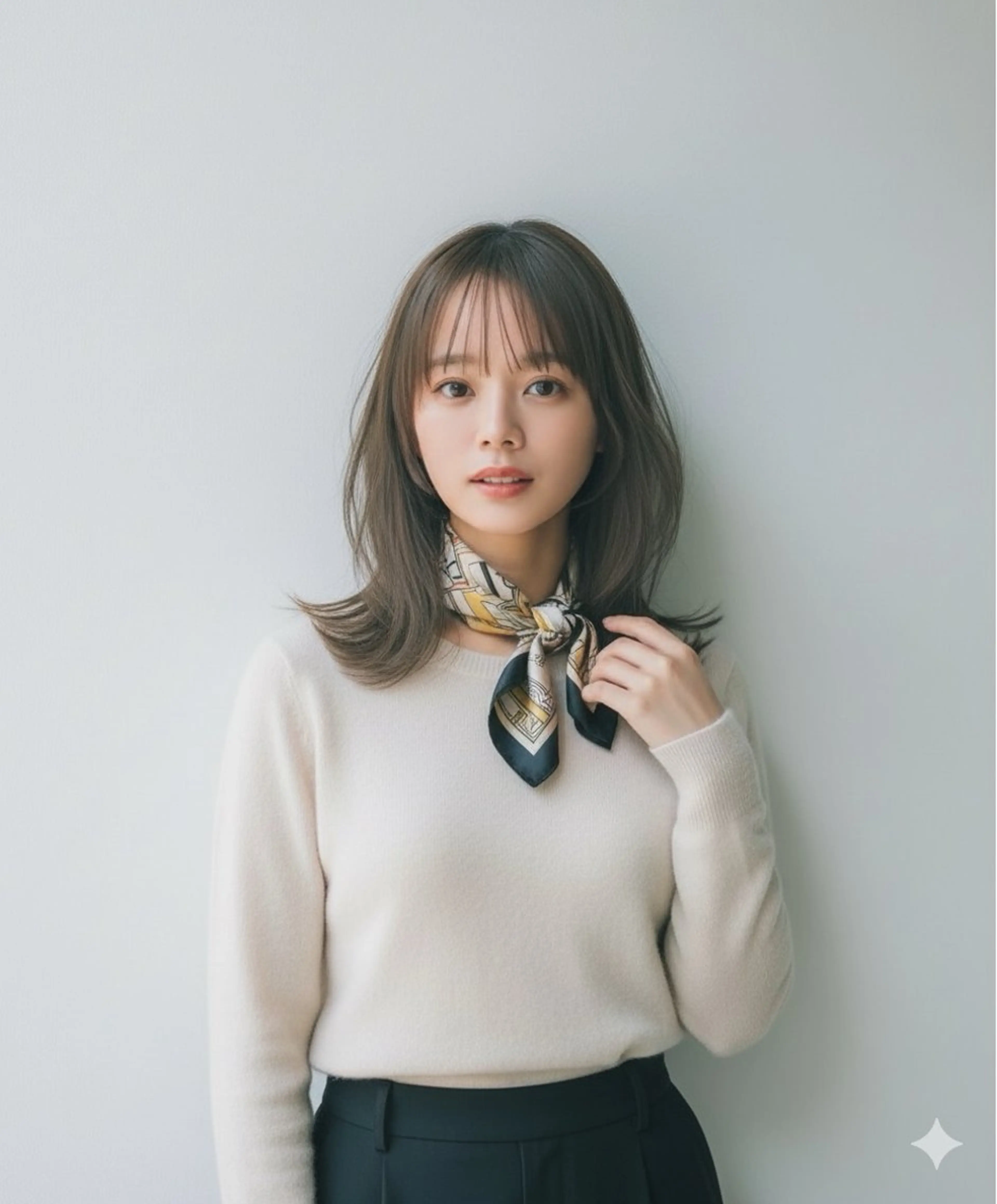 ミディアム 顔周りカット レイヤーカット カット ヘアカラー トリートメント VIE.ORNER 土気🍃笹岡航太のヘアスタイル