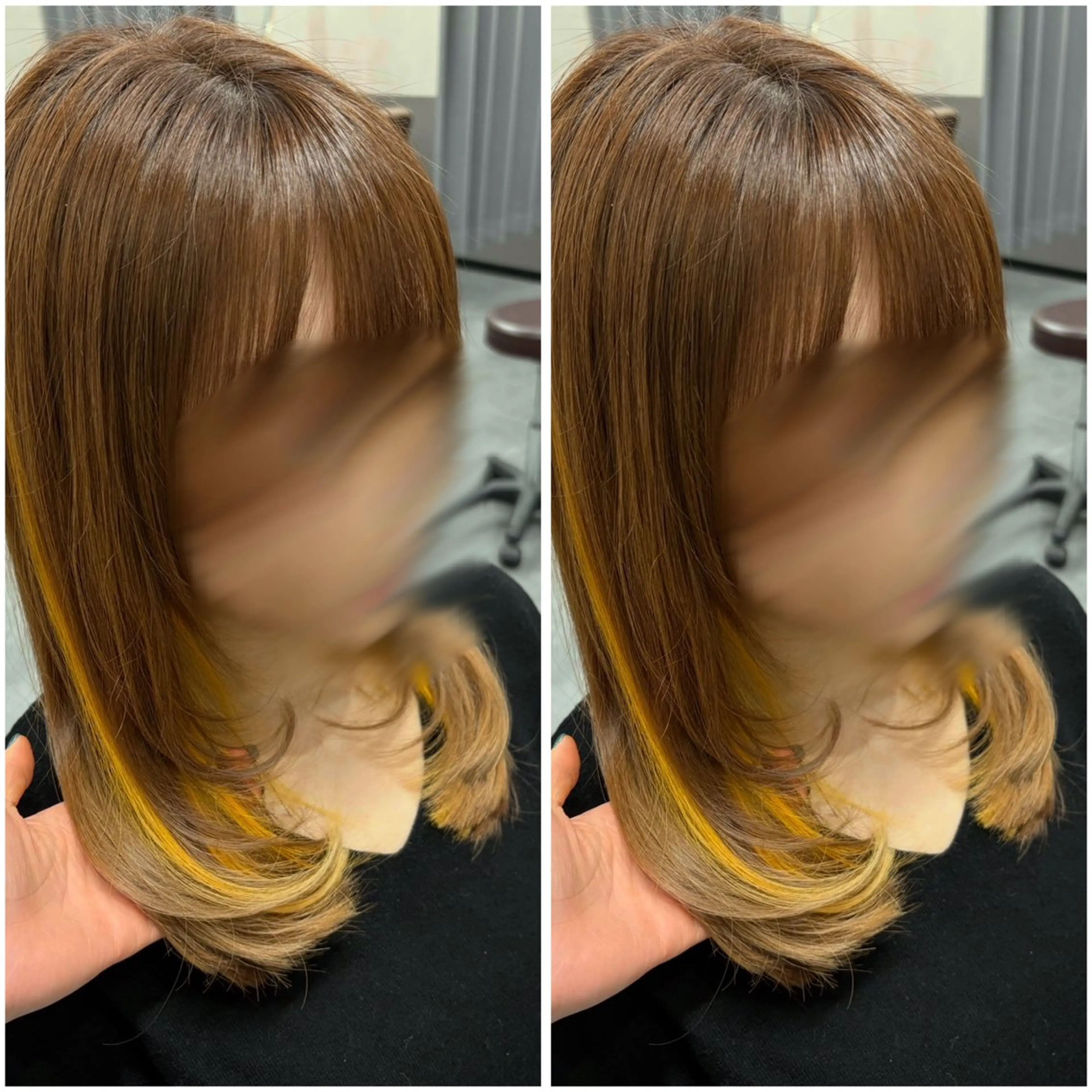 セミロング カット ヘアカラー 森島 愛梨のヘアスタイル