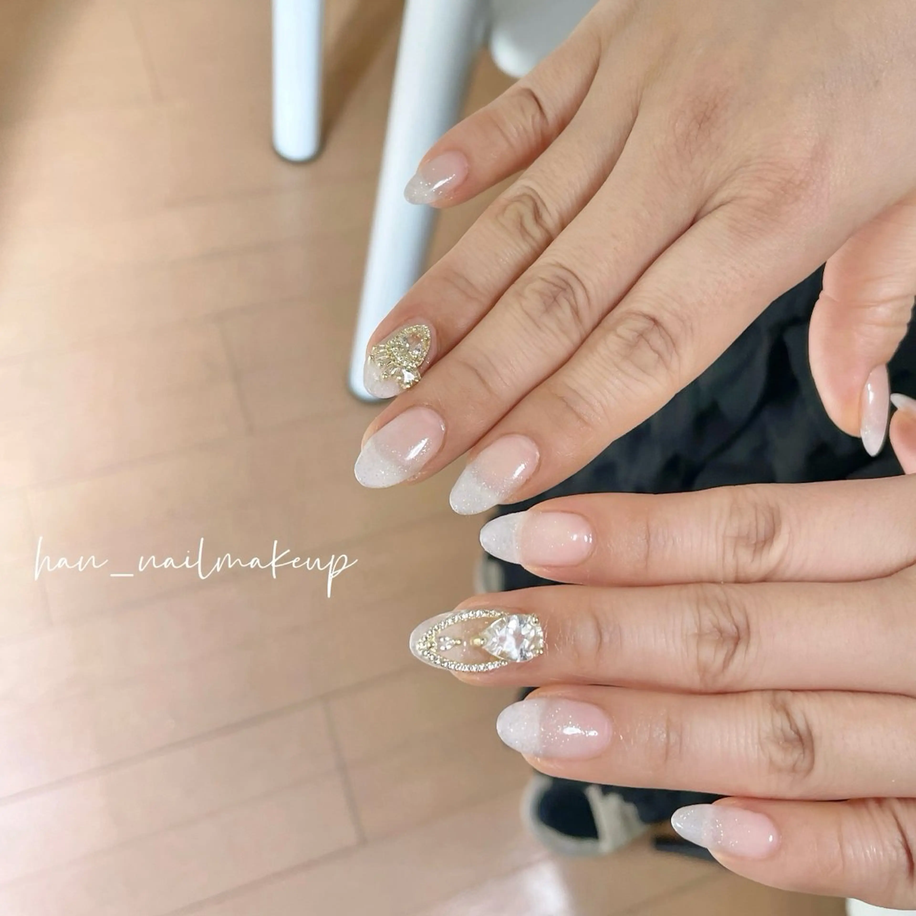 ネイル グラデーション ラメ(グリッター) ラメグラデーション ハンドネイル Han Nail 【y&m】のネイルデザイン