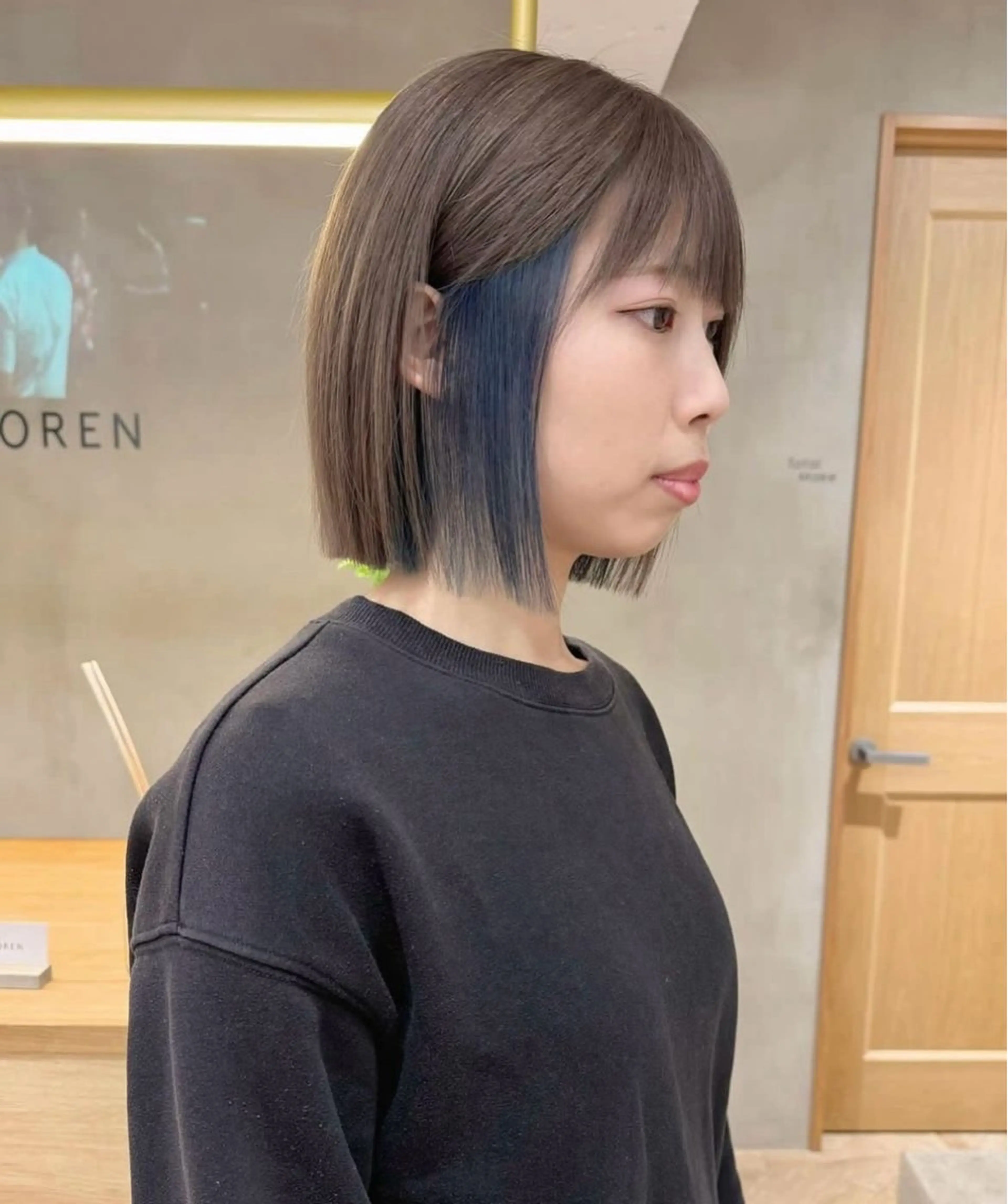 ショート カラー インナーカラー ヘアカラー トリートメント lorensalon所属・暖色カラー/アレンジ モカ💛🎶のヘアスタイル
