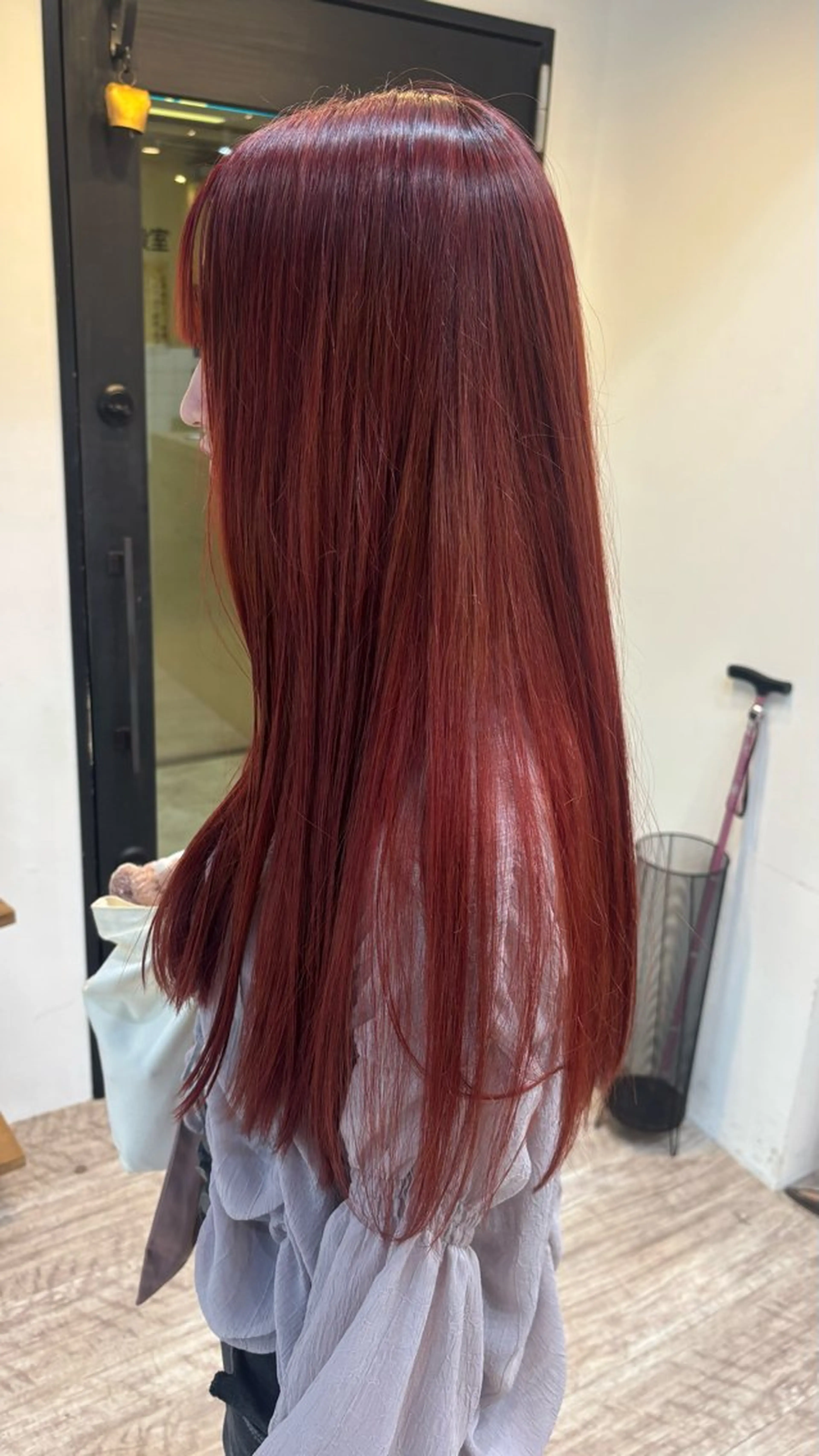 ロング カラー ブリーチ ブリーチなしカラー カット ヘアカラー ヒグチ ハルナのヘアスタイル