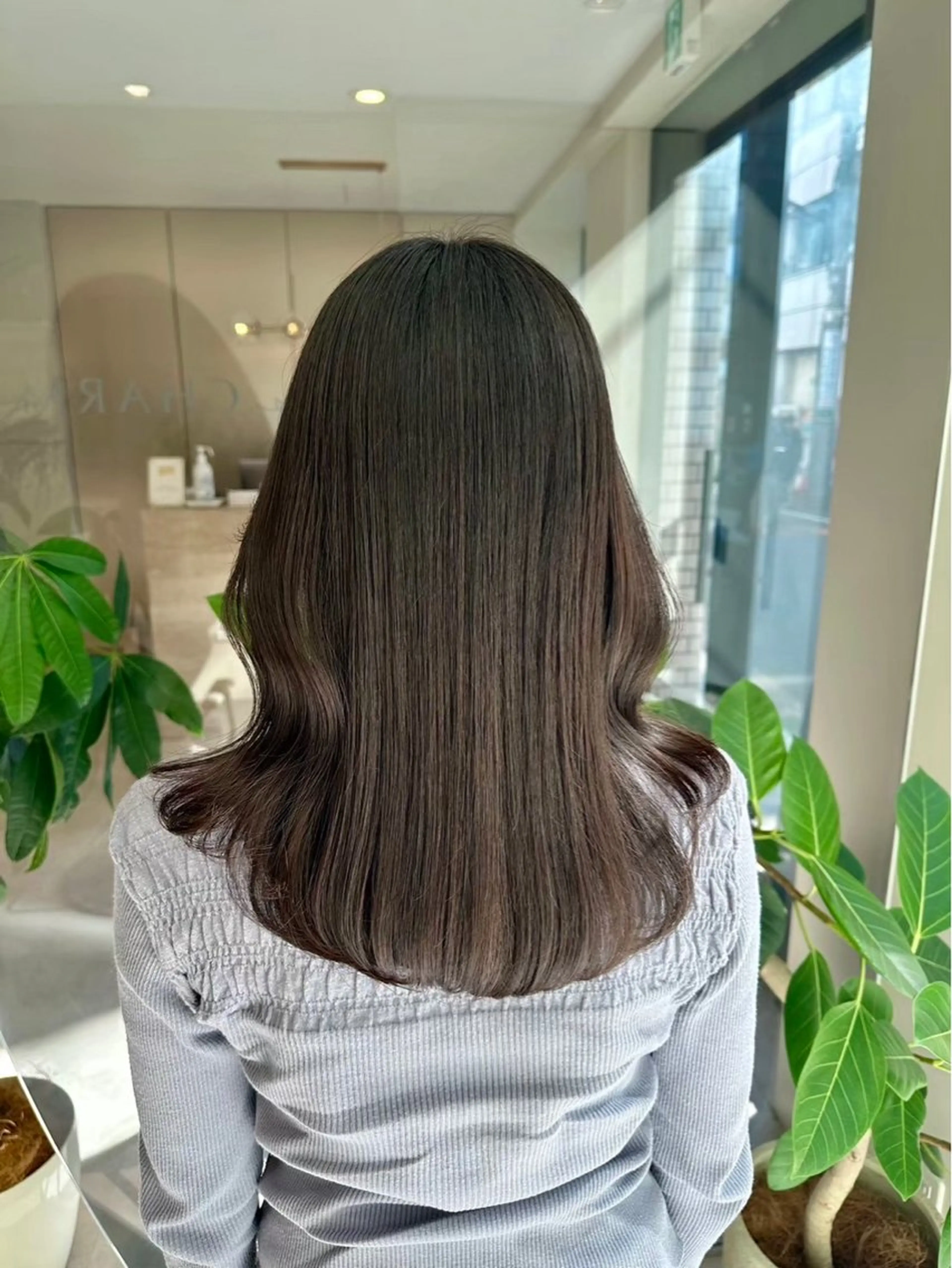 セミロング カラー 似合わせカット 小顔カット 縮毛矯正 カット ヘアカラー 青山/駅近/徒歩1分 表参道/小顔カットのヘアスタイル