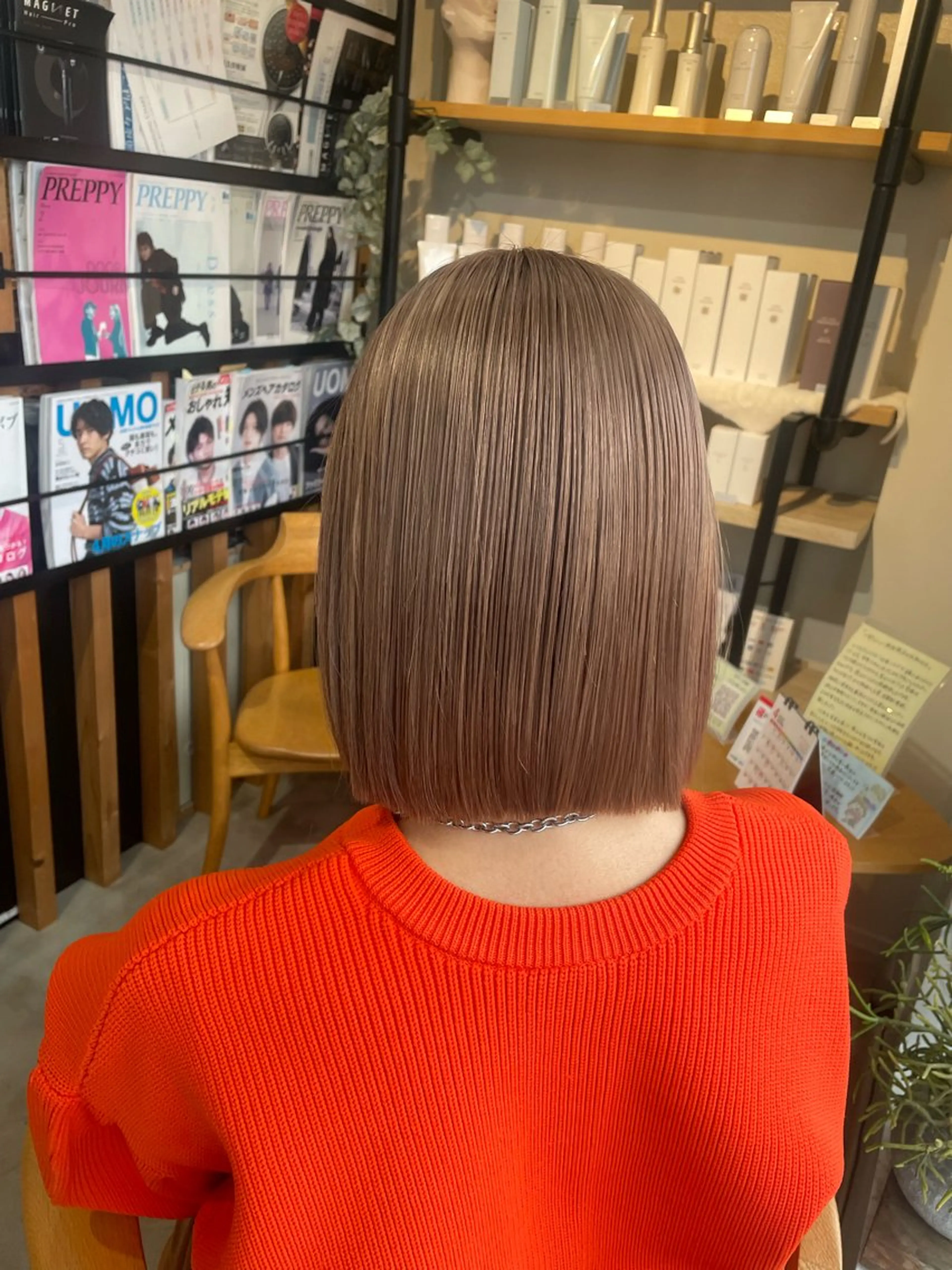 ミディアム カラー ヘアカラー 千種 美羽のヘアスタイル