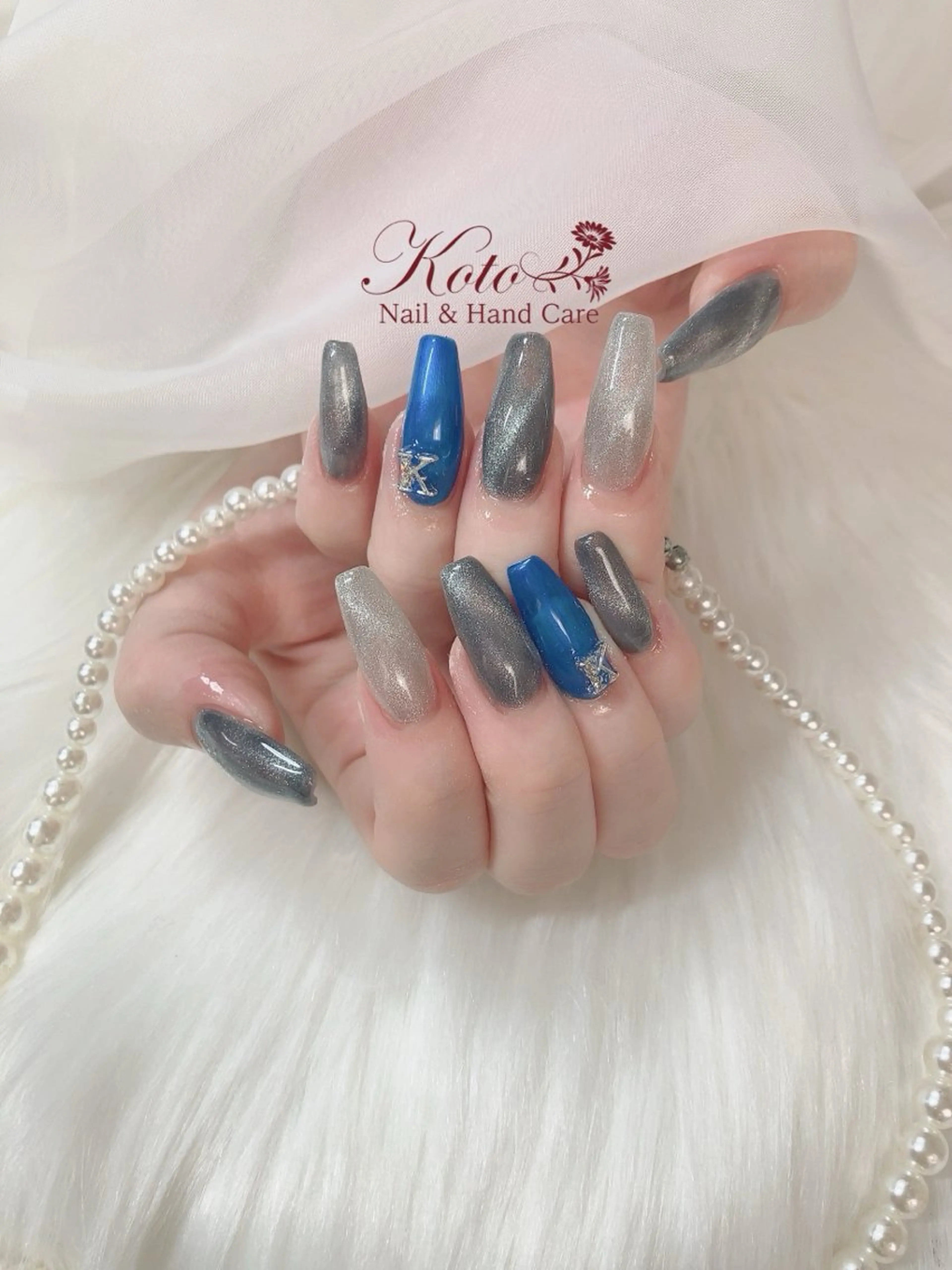 ネイル 長さ出し ジェルネイル マグネットネイル 持ち込み ニュアンスネイル ハンドネイル Nail Salon KOTOのネイルデザイン