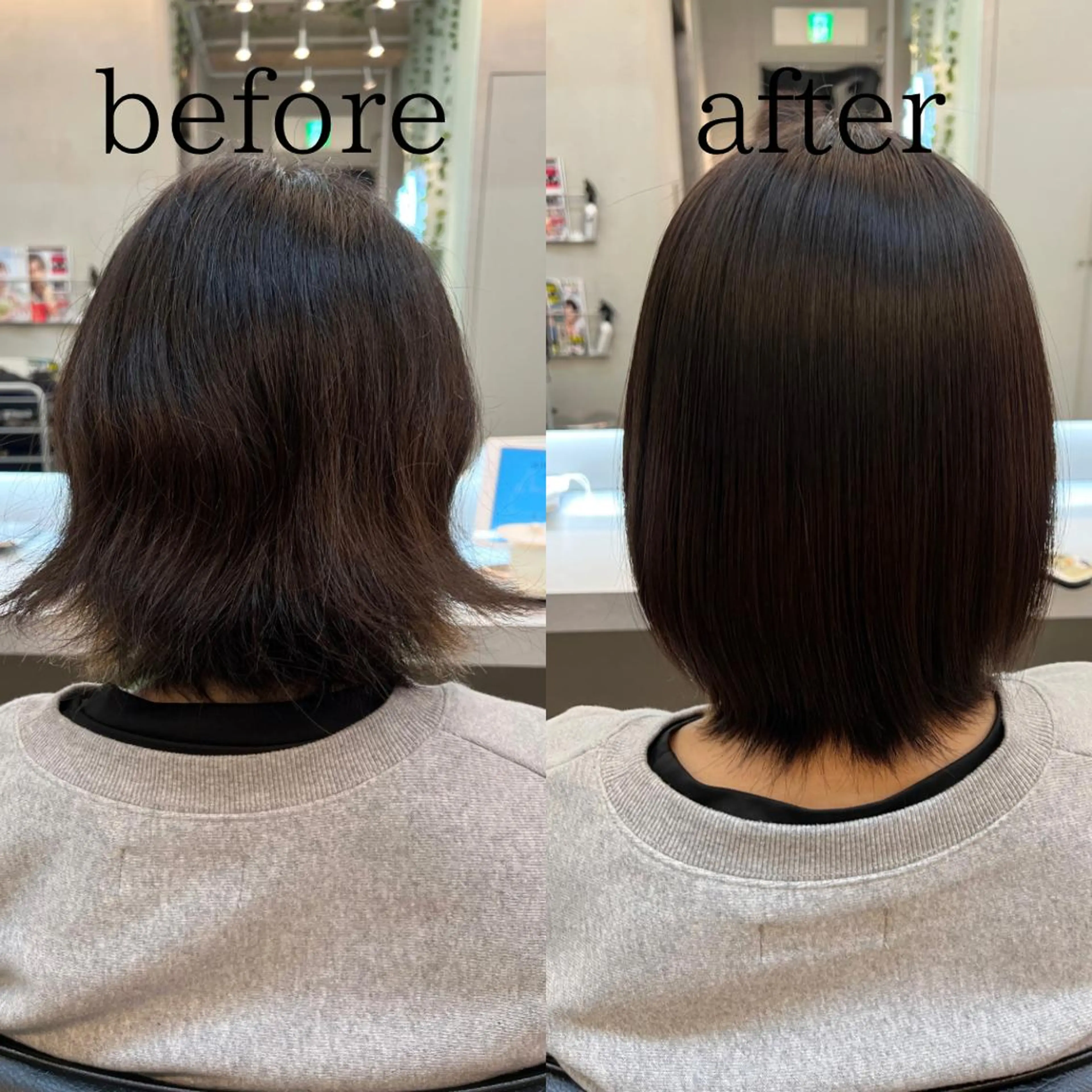 ショート 縮毛矯正 トリートメント 乾かすだけでサラ艶に /髪質改善西村涼太のヘアスタイル