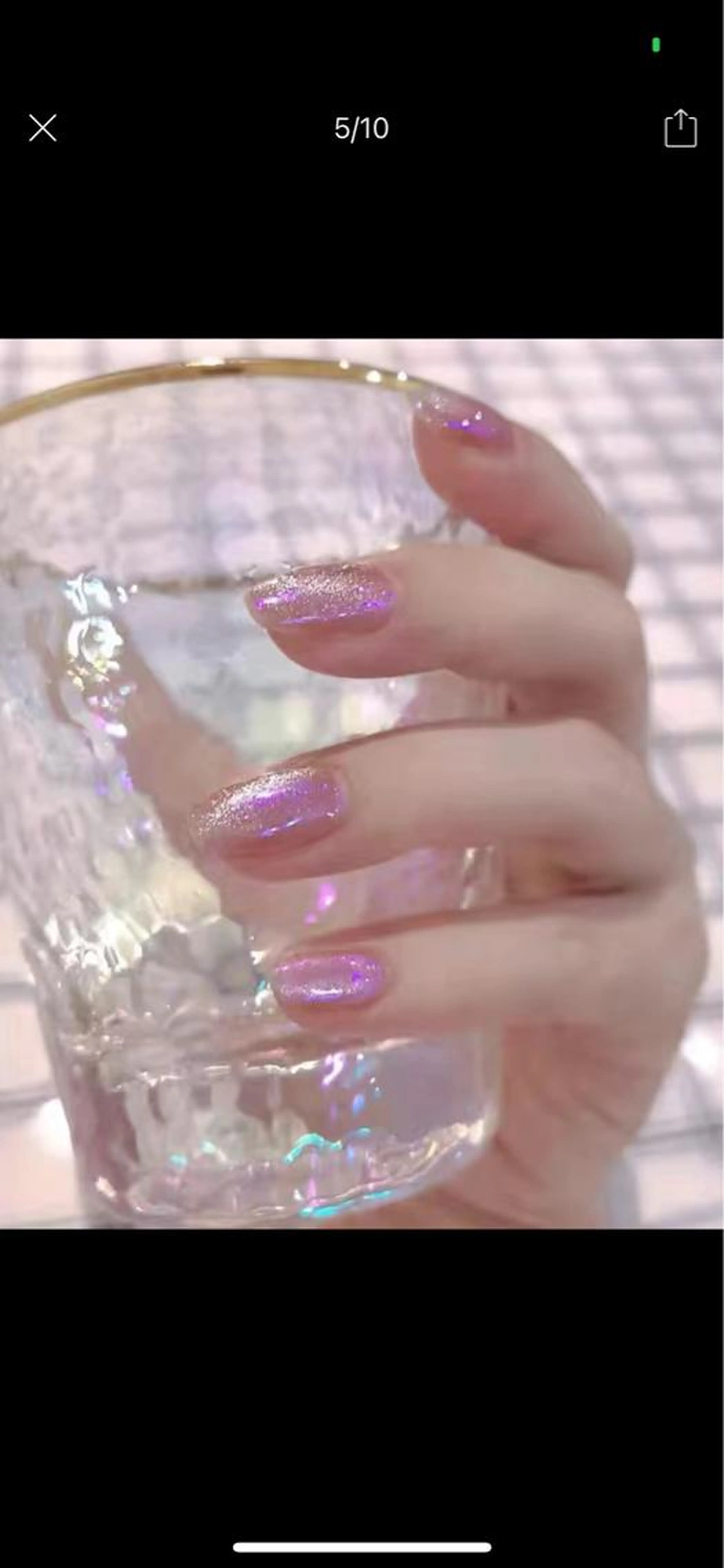 マグネットネイルフレンチ／フラッシュネイルの写真