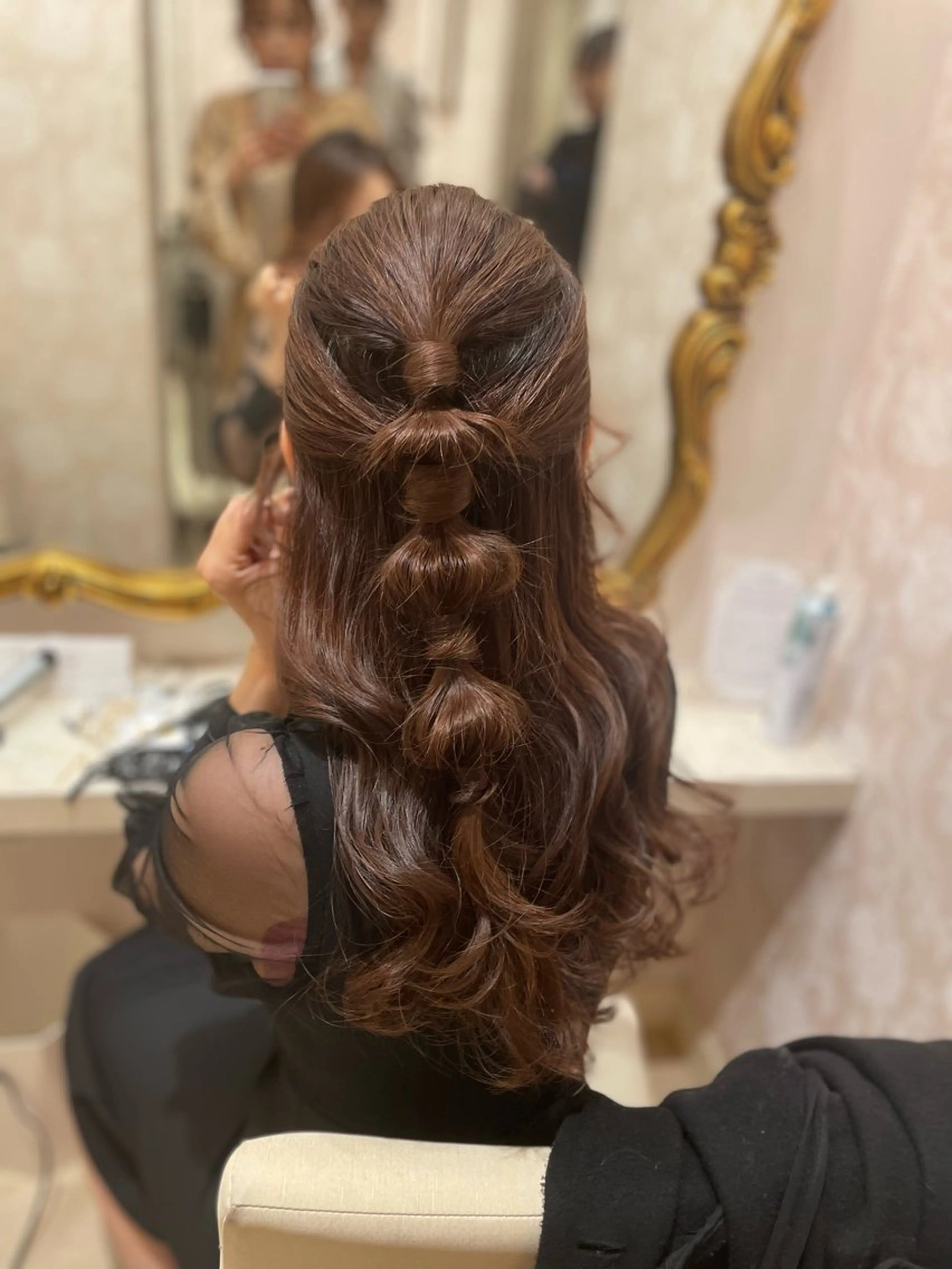 ヘアアレンジ ハーフアップ ヘアセット 縮毛矯正/暖色系 福澤ゆきあのヘアスタイル