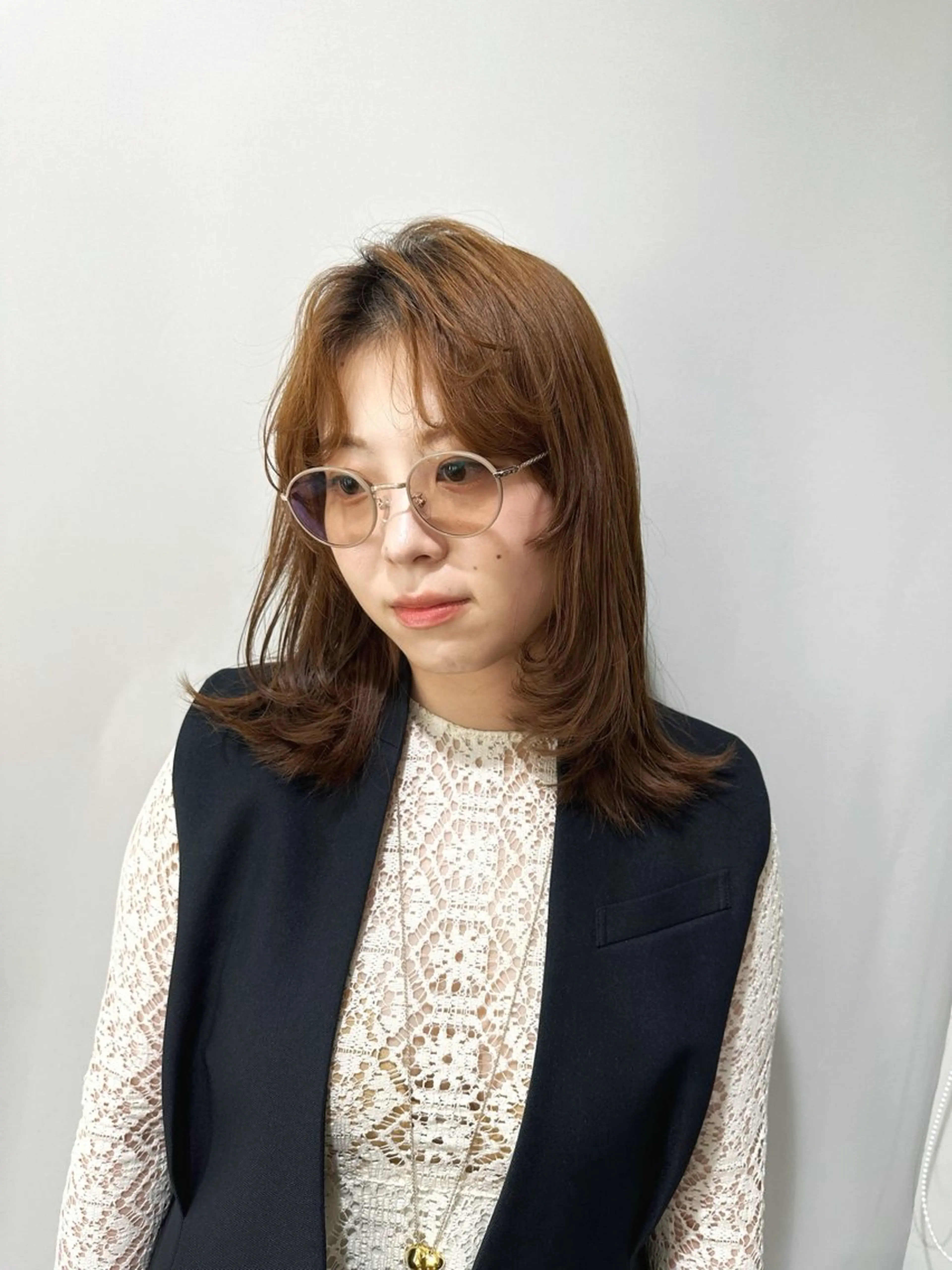 セミロング カラー カット ヘアカラー トリートメント hibiki/セット /透明感カラーのヘアスタイル