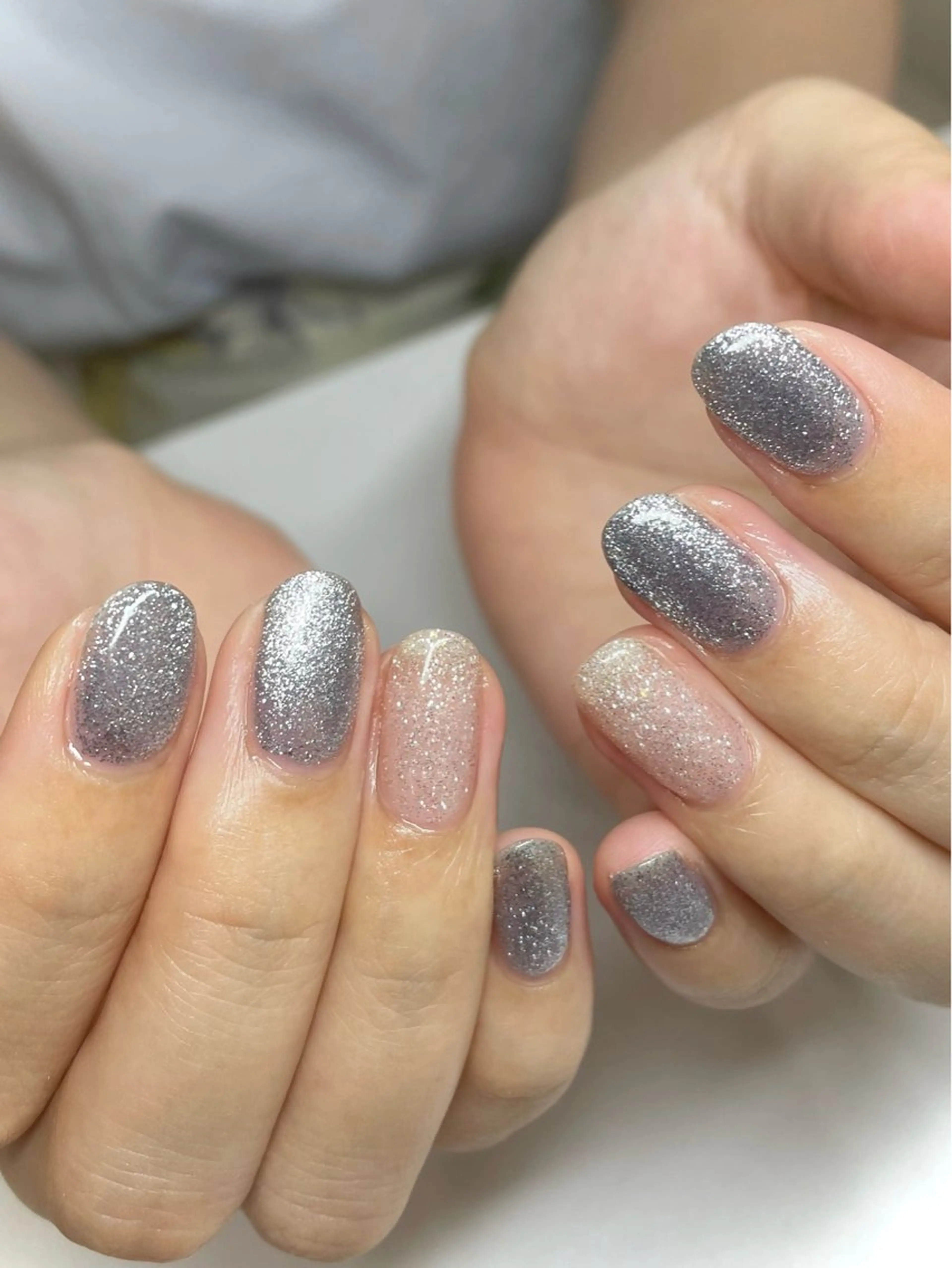 ネイル ラメ(グリッター) ホワイト nailroom lilasのネイルデザイン