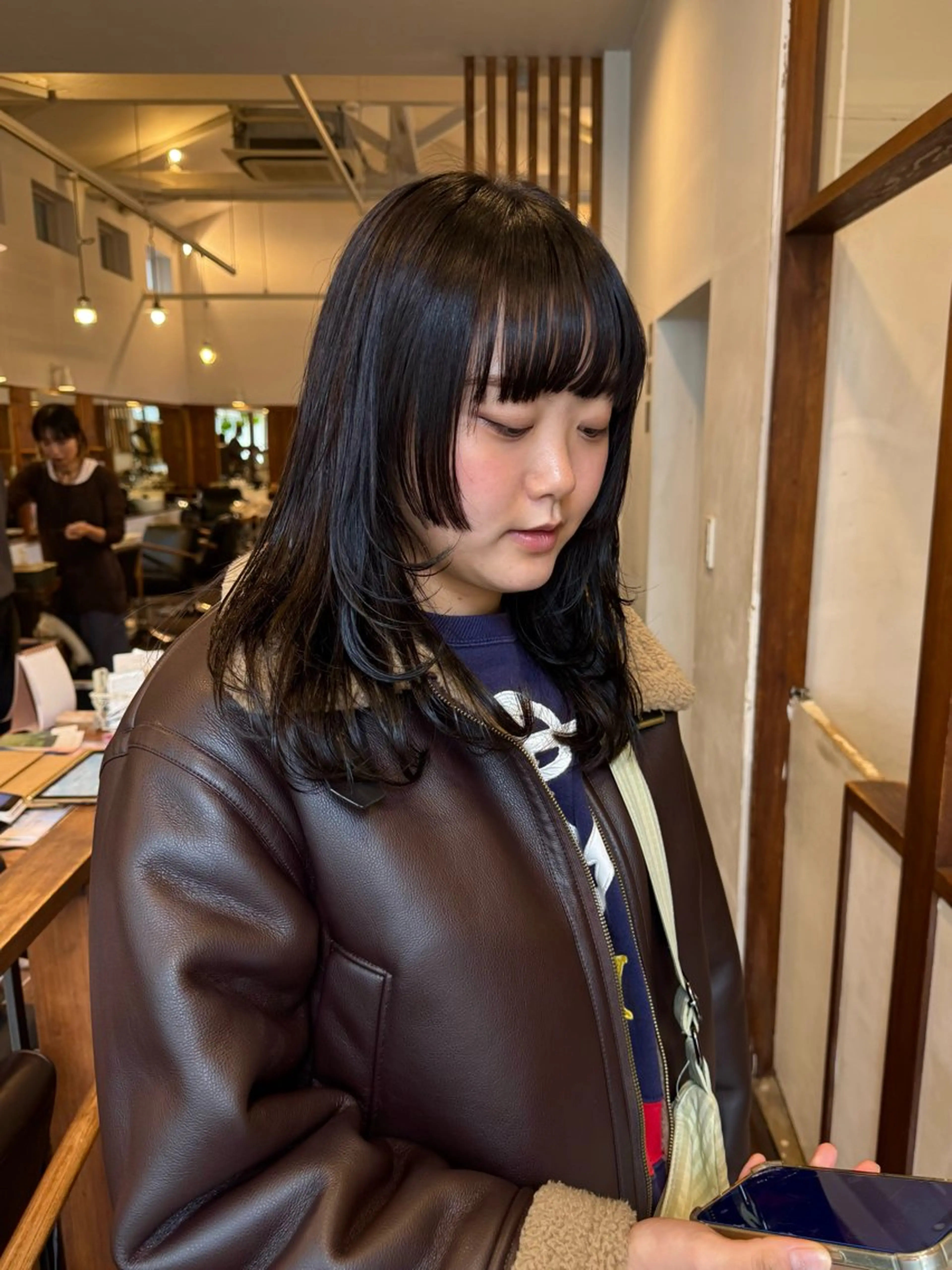 セミロング カラー 姫カット レイヤーカット カット ヘアカラー MOK大阪梅田店 Asahiのヘアスタイル