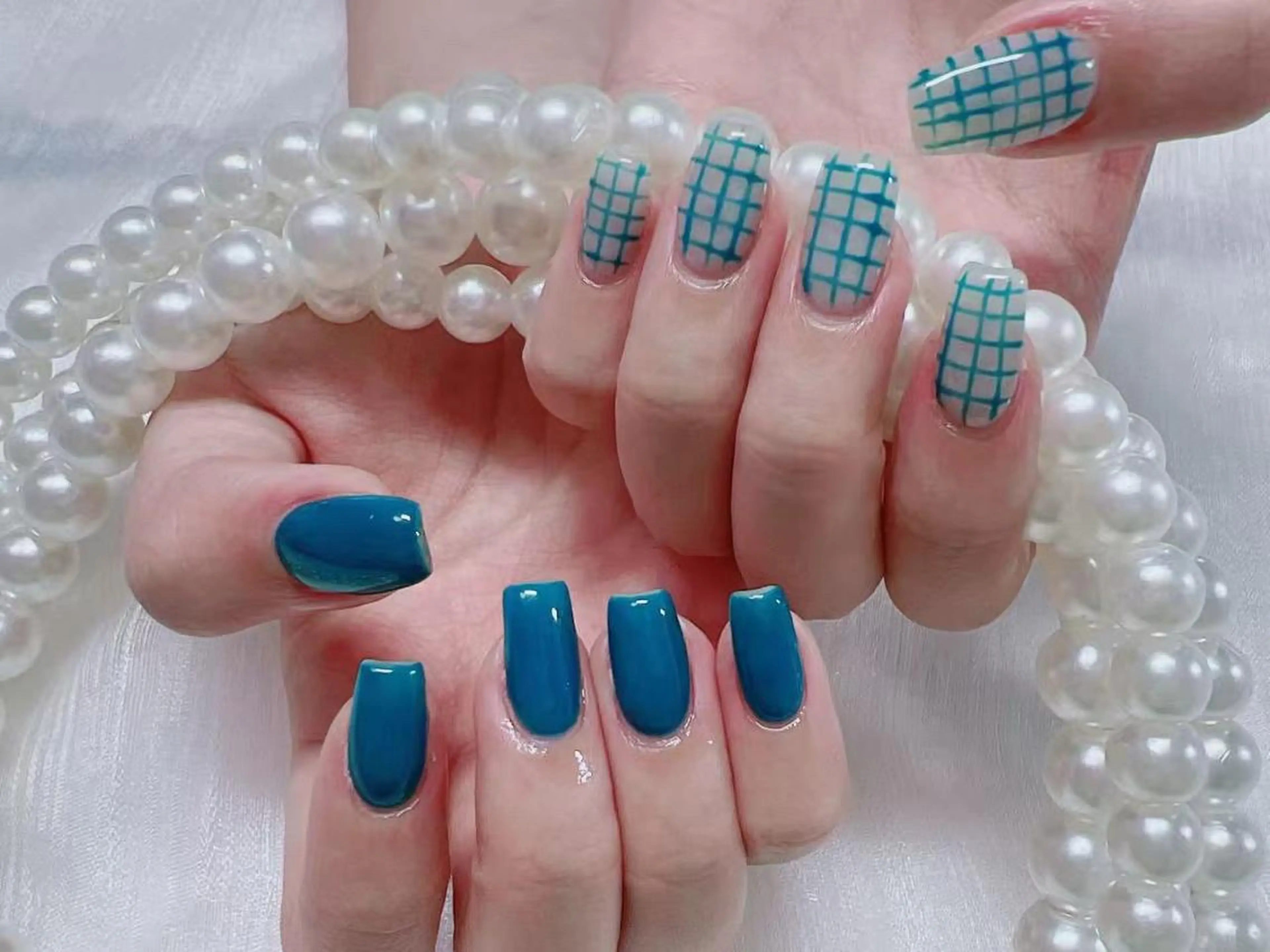 ネイル アートネイル クリアネイル 成人式 長さ出し フラッシュネイル ハンドネイル Ru na🍳のネイルデザイン