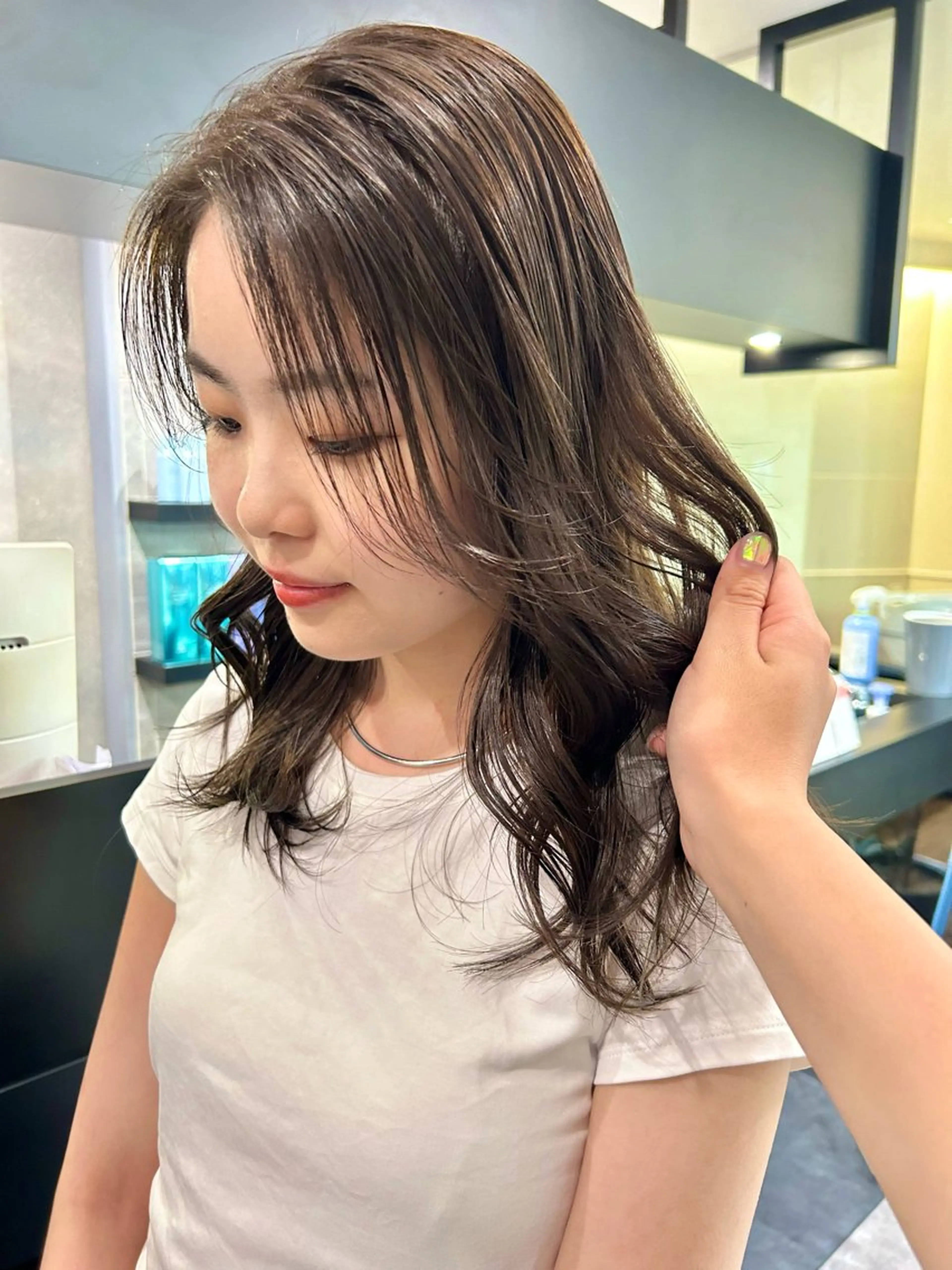 ロング カラー ベージュカラー オリーブベージュ 🎀パーマモデル募集 暖色/REINA🎀のヘアスタイル