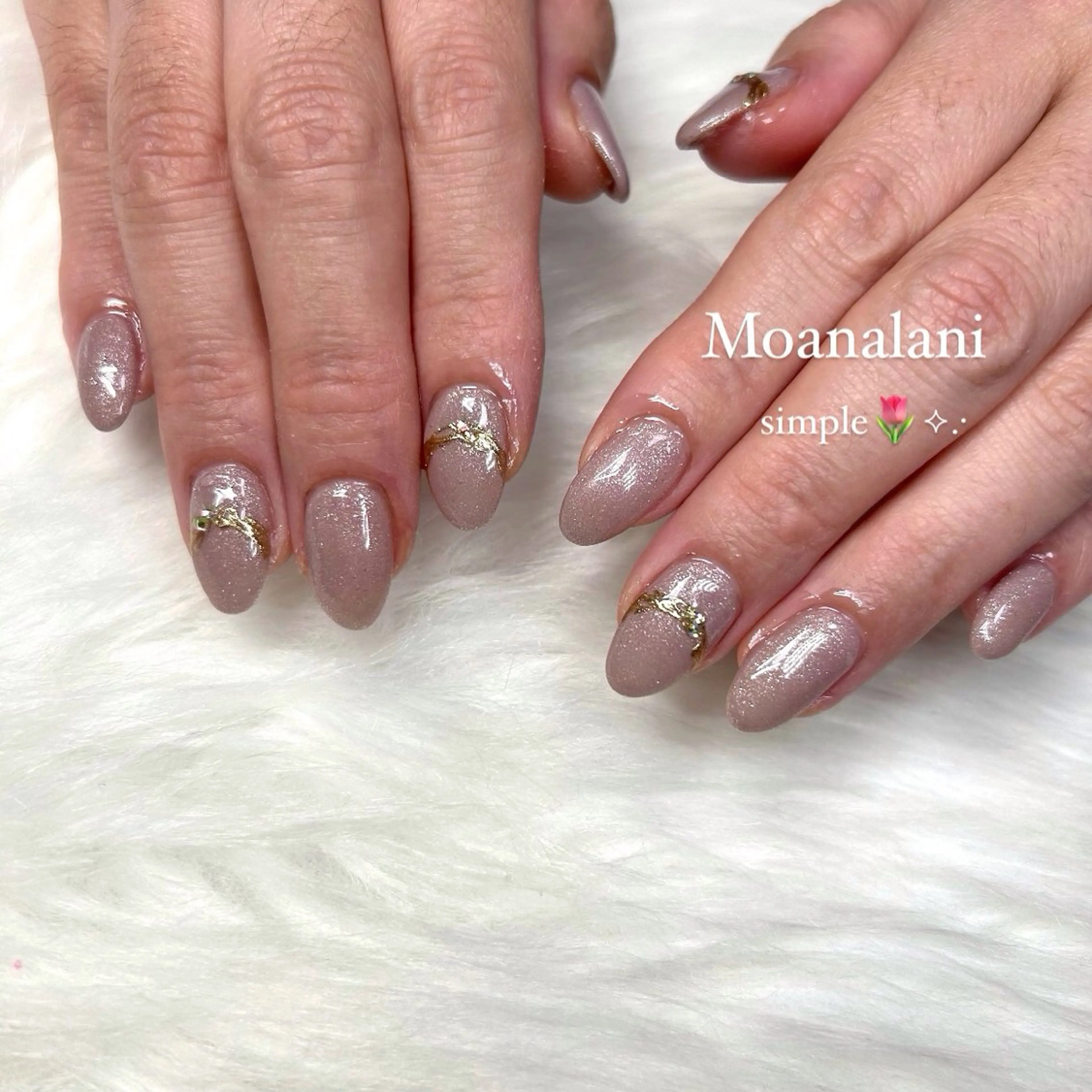 ネイル ミラーネイル ストーンネイル ハンドネイル モアナラニ所属・Moanalani ☆のネイルデザイン