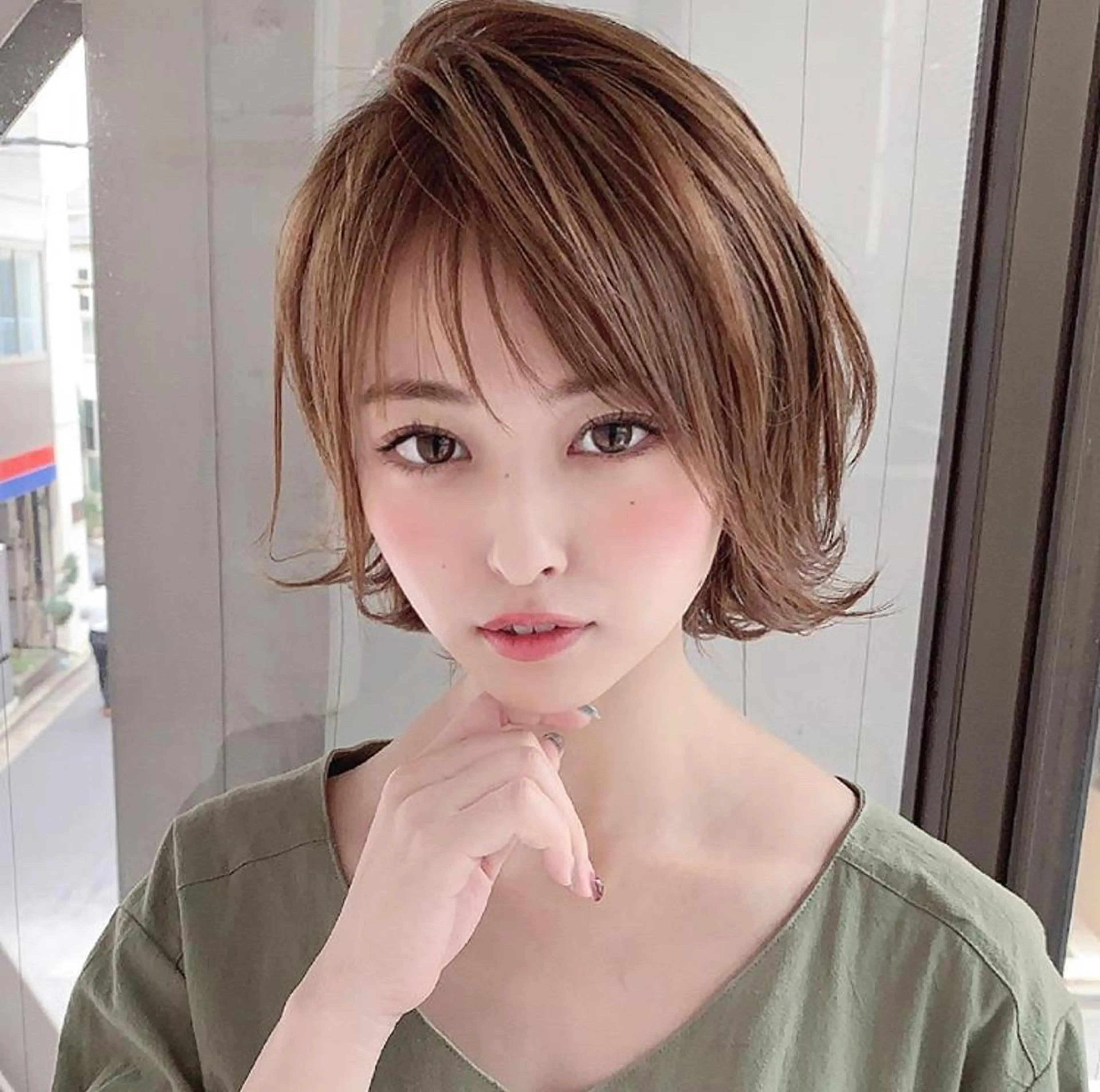 ショート カラー パーマ カットモデル募集 THiRDのヘアスタイル