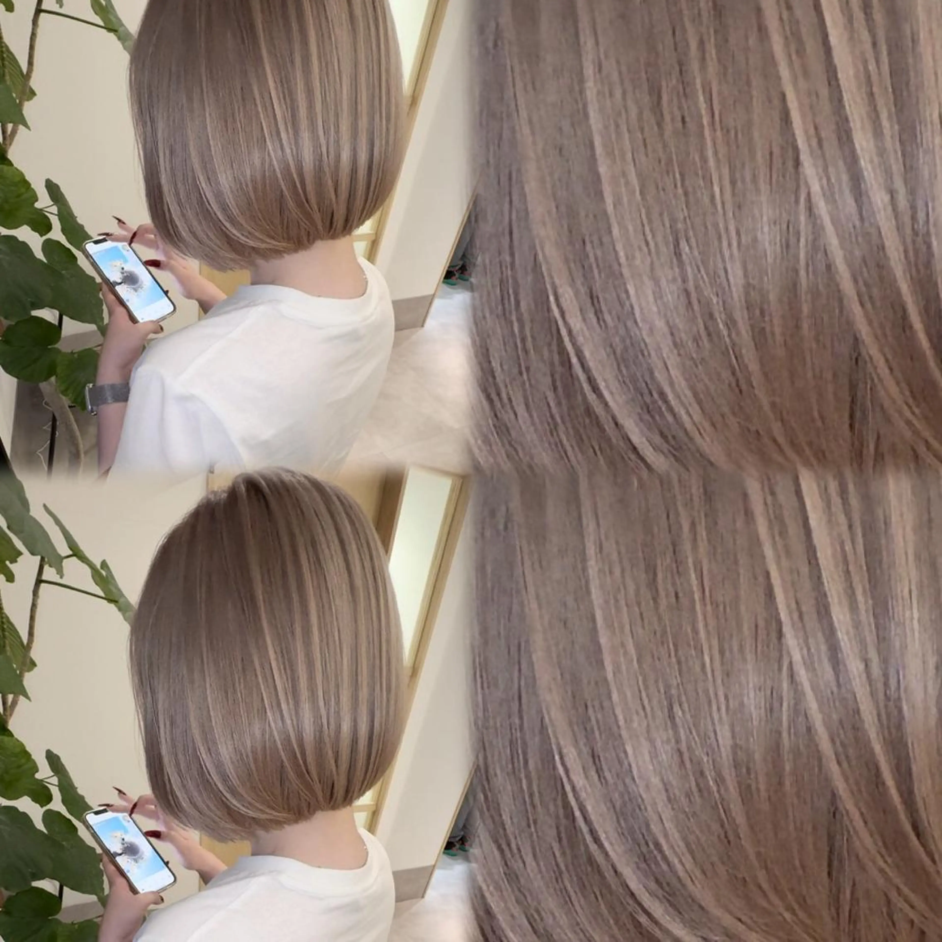 ミディアム カラー ベージュカラー ブリーチ 透明感カラー ダブルカラー ブリーチなしカラー 髪質改善ミルクティー SATSUKI🌼.のヘアスタイル