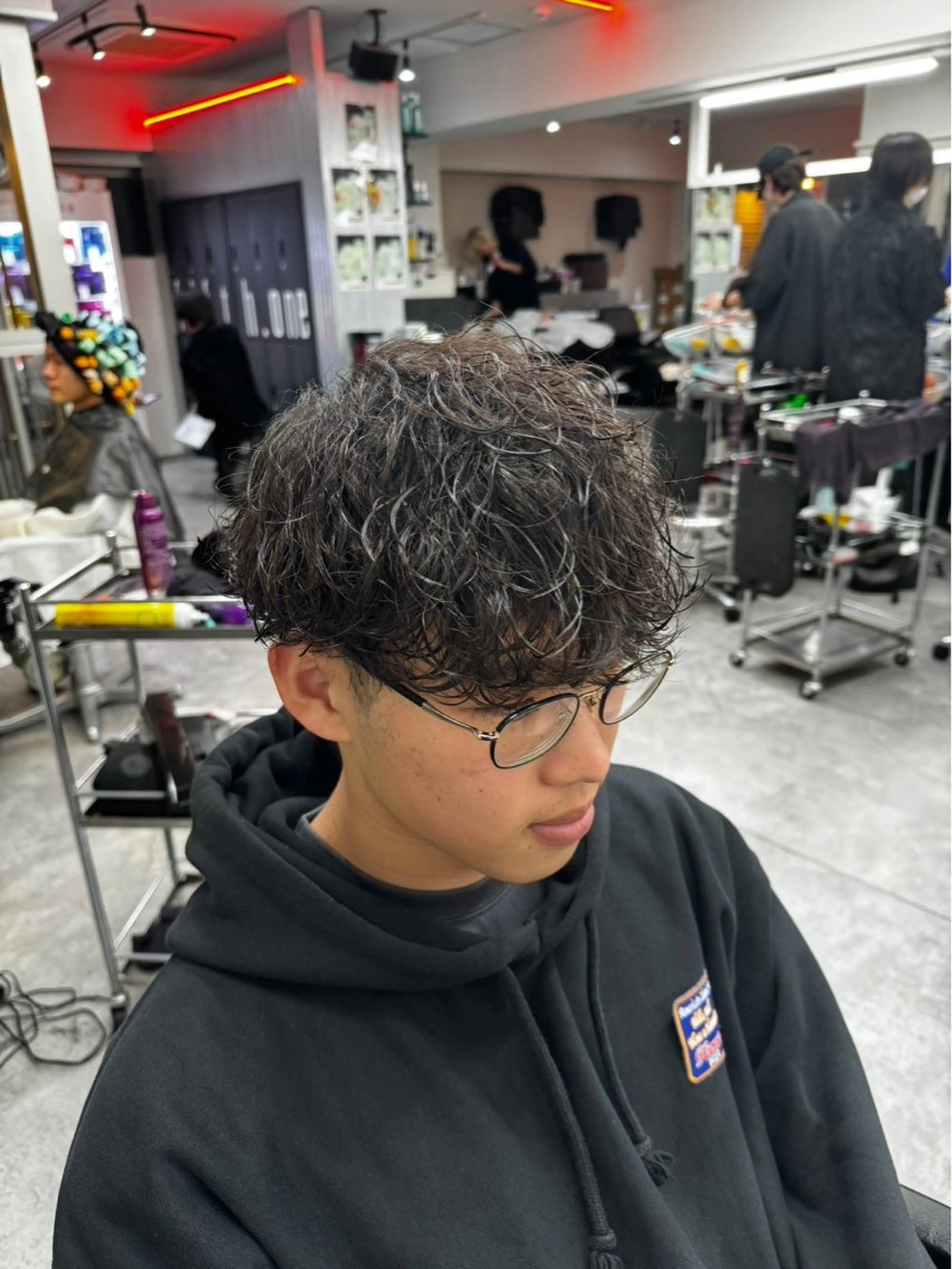 ショート パーマ メンズ 町田/波巻き/ シャドウ/メンズのヘアスタイル