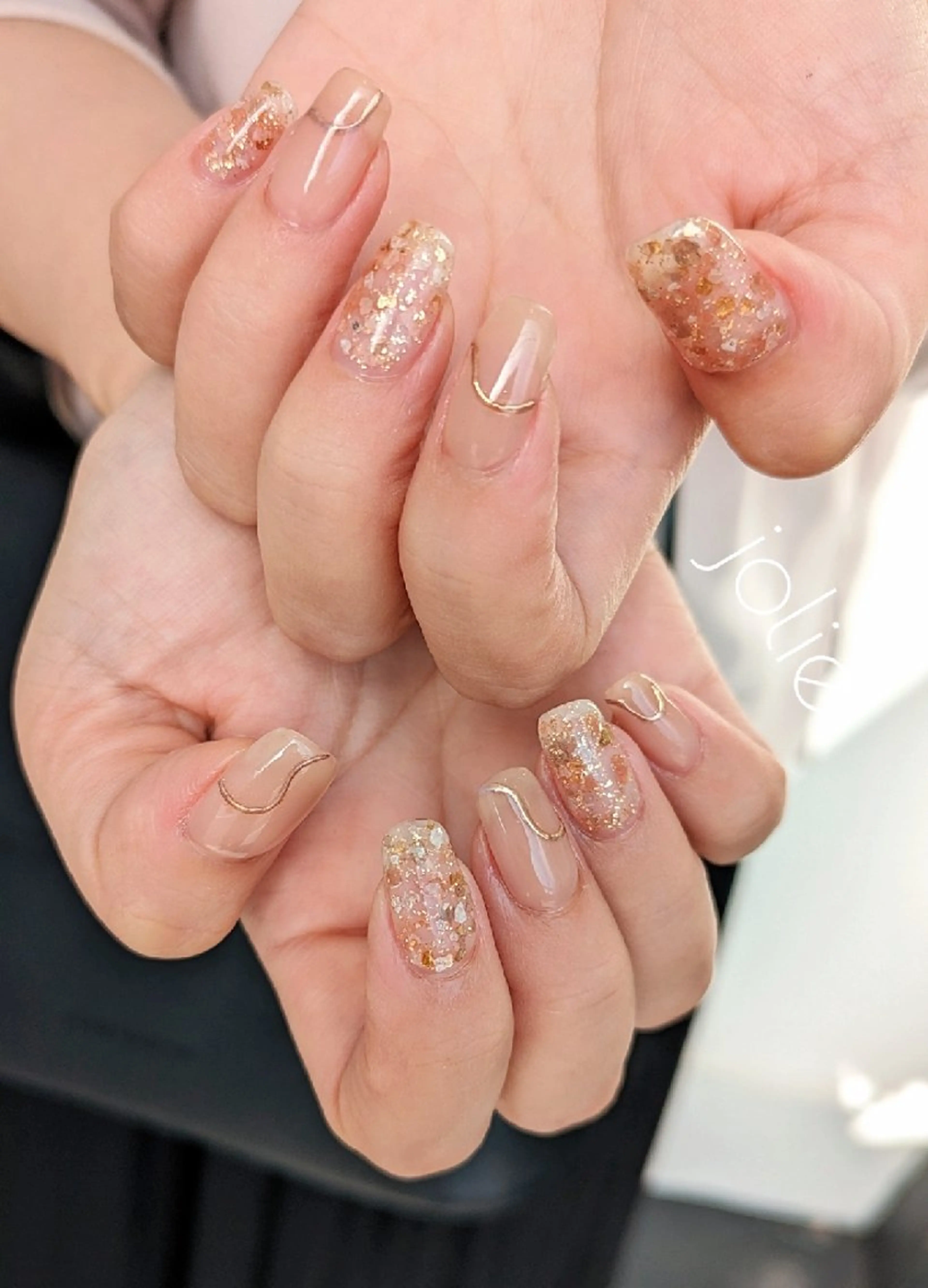 ネイル キラキラネイル ミラーネイル ニュアンスネイル jolie  ISIHARAのネイルデザイン