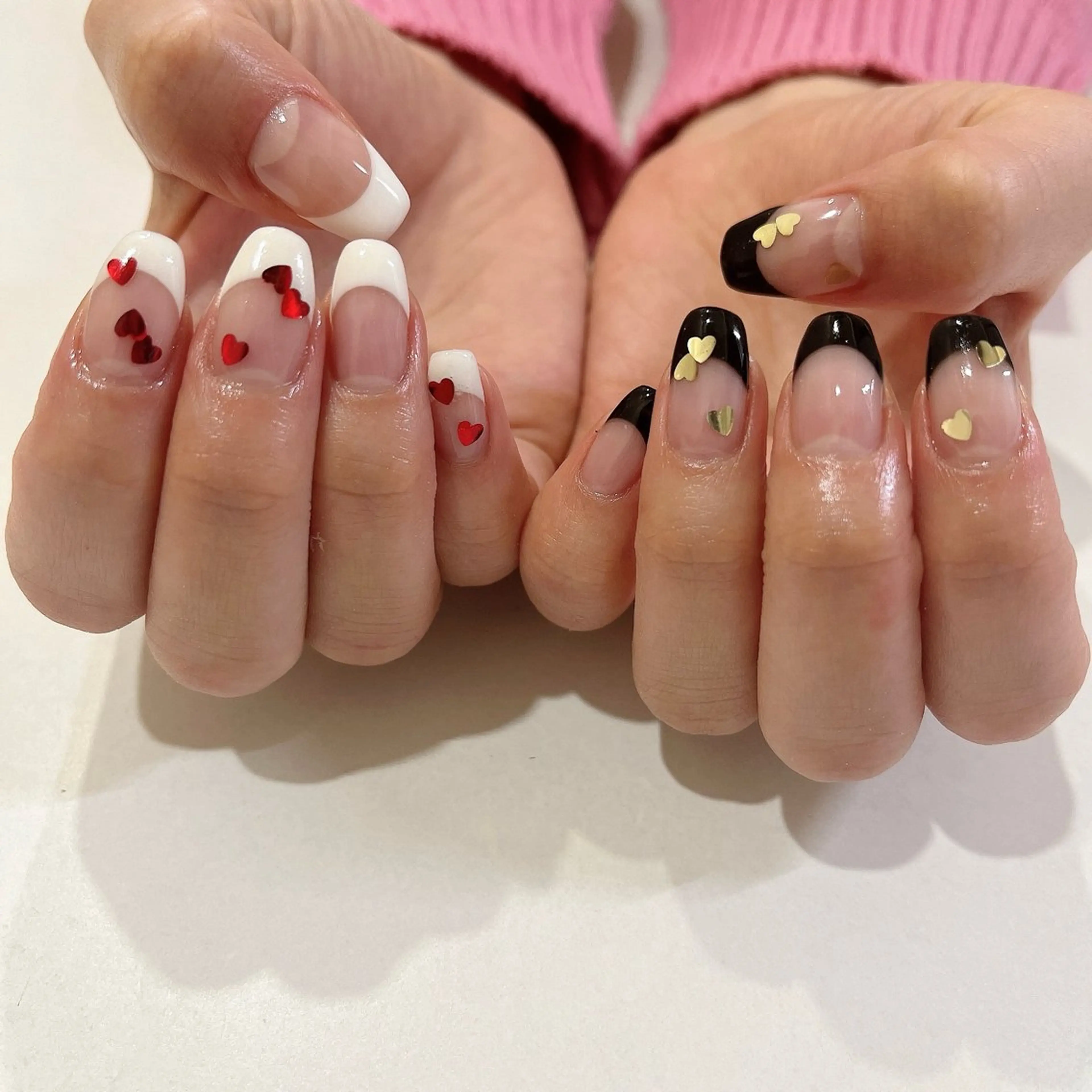 ネイル アートネイル フレンチネイル ハート Prier×Kew hair所属・Prier nailのネイルデザイン