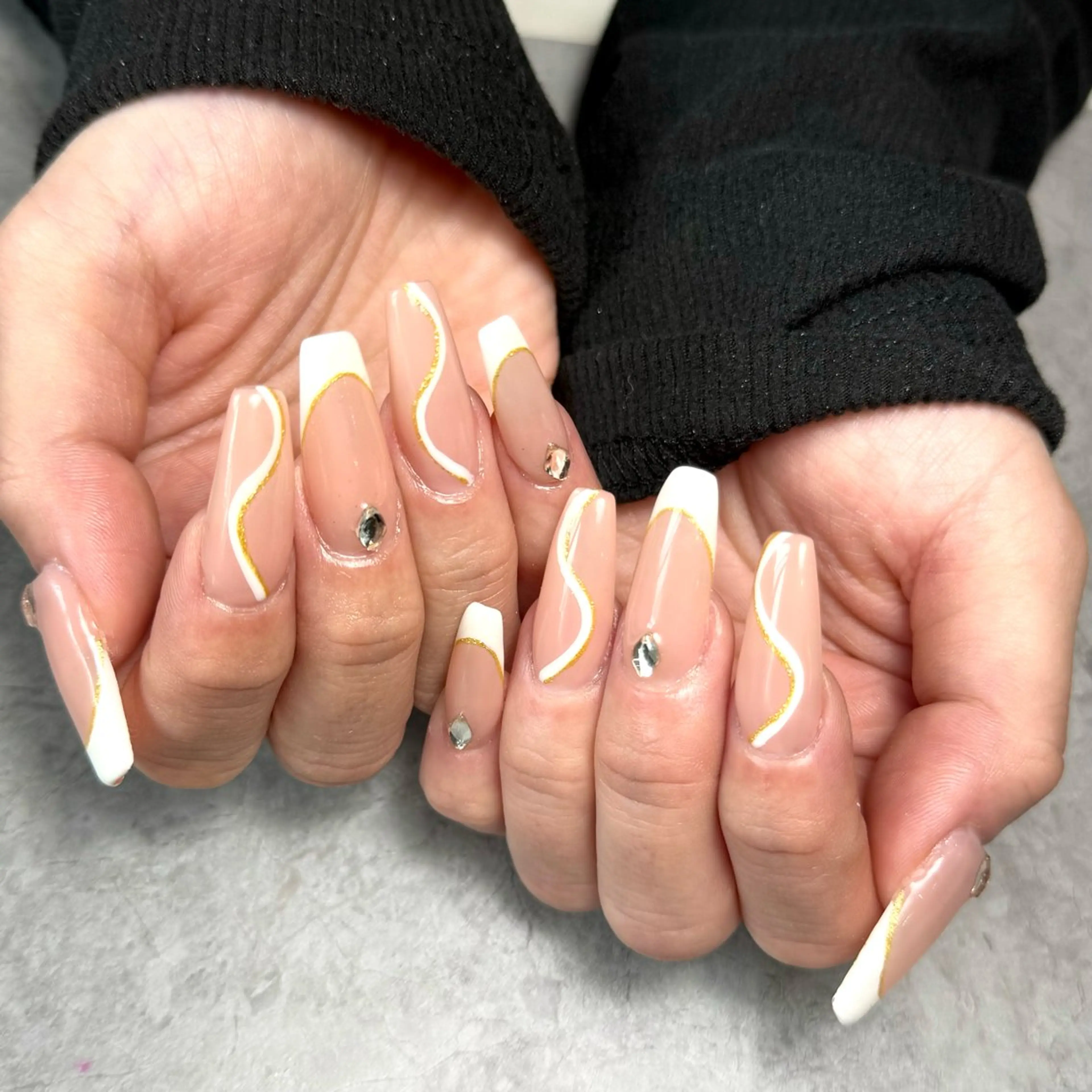 ネイル フレンチネイル キラキラネイル シンプルネイル ハンドネイル Nail Salon Lillion【リリオン】所属・lillion karenのネイルデザイン