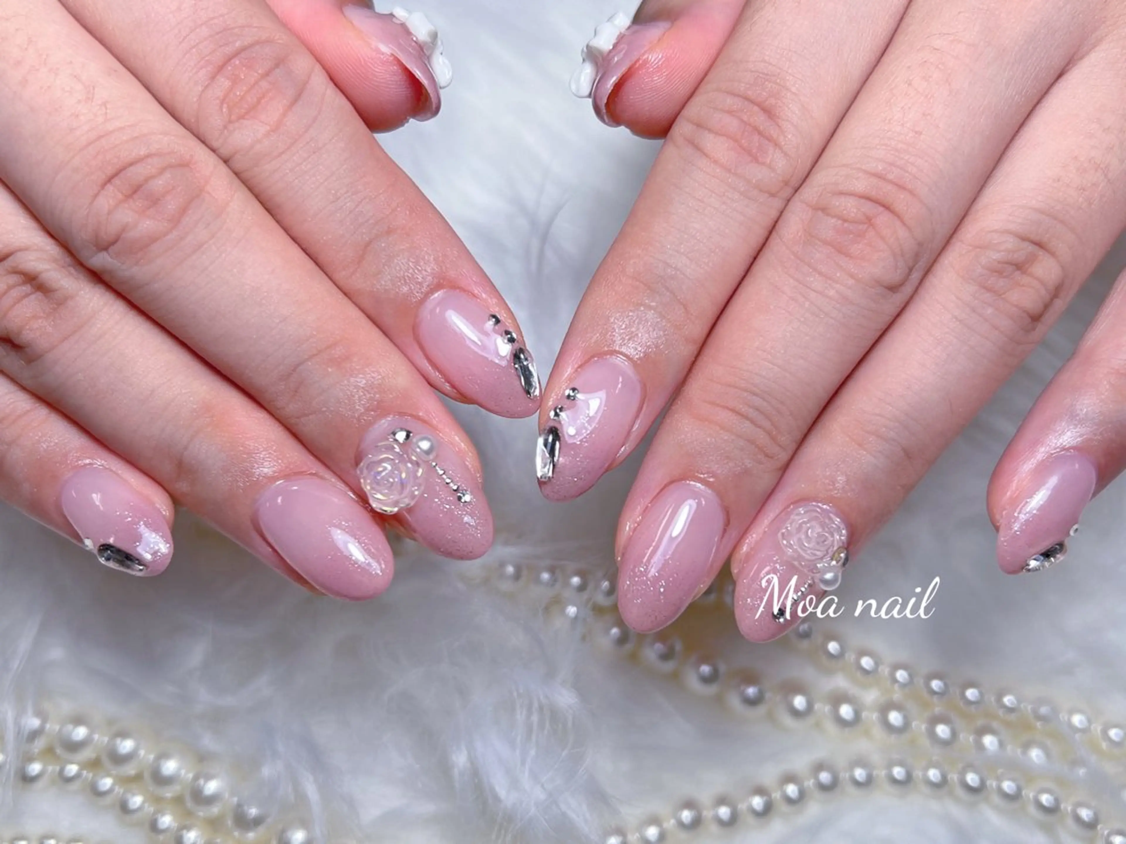 ネイル 長さ出し スカルプネイル ワンホンネイル ハンドネイル Moa nailのネイルデザイン