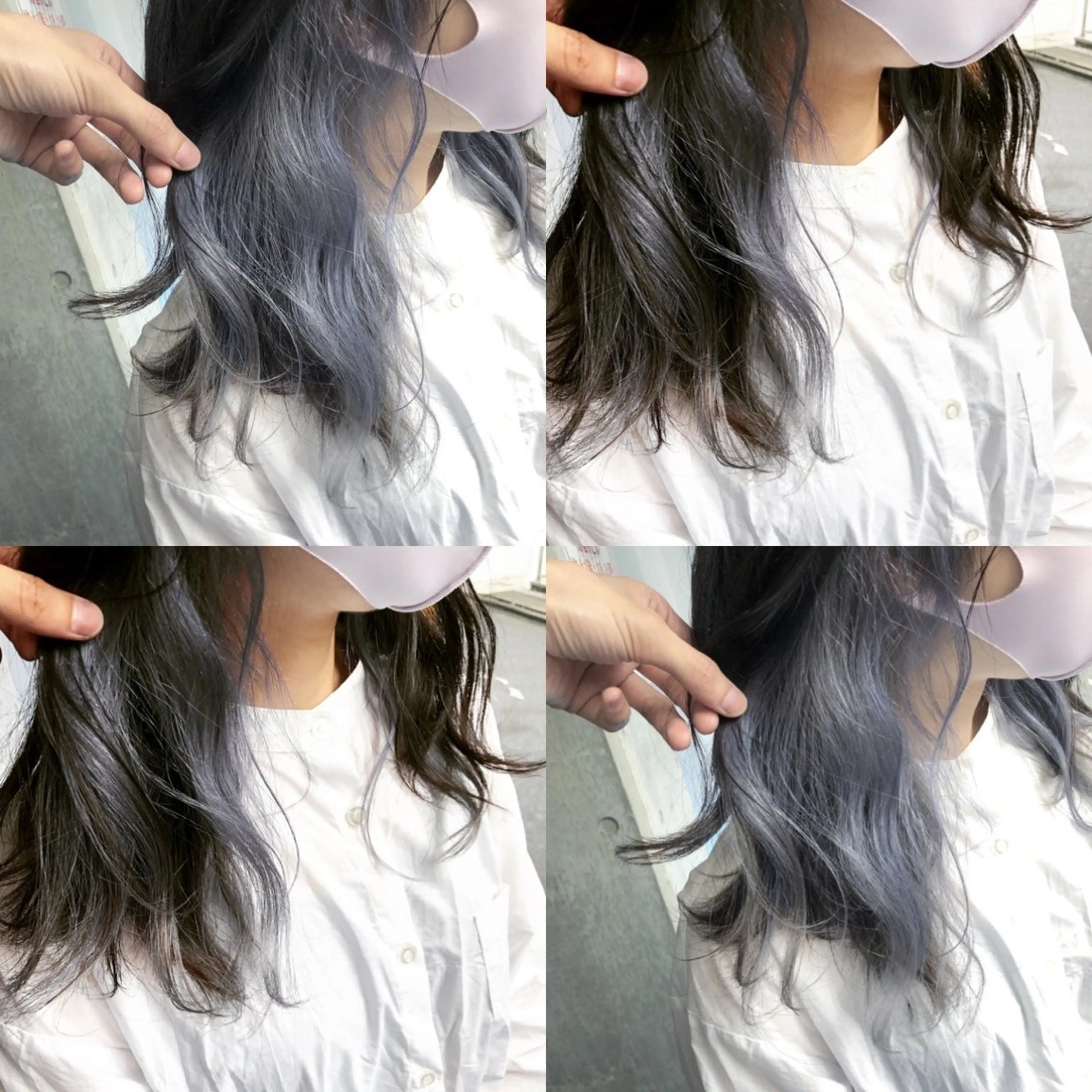 ミディアム カラー ブリーチ デザインカラー イヤリングカラー インナーカラー シルバー カット ヘアカラー トリートメント 原宿サロン代表 デザインカラー伊藤卓のヘアスタイル
