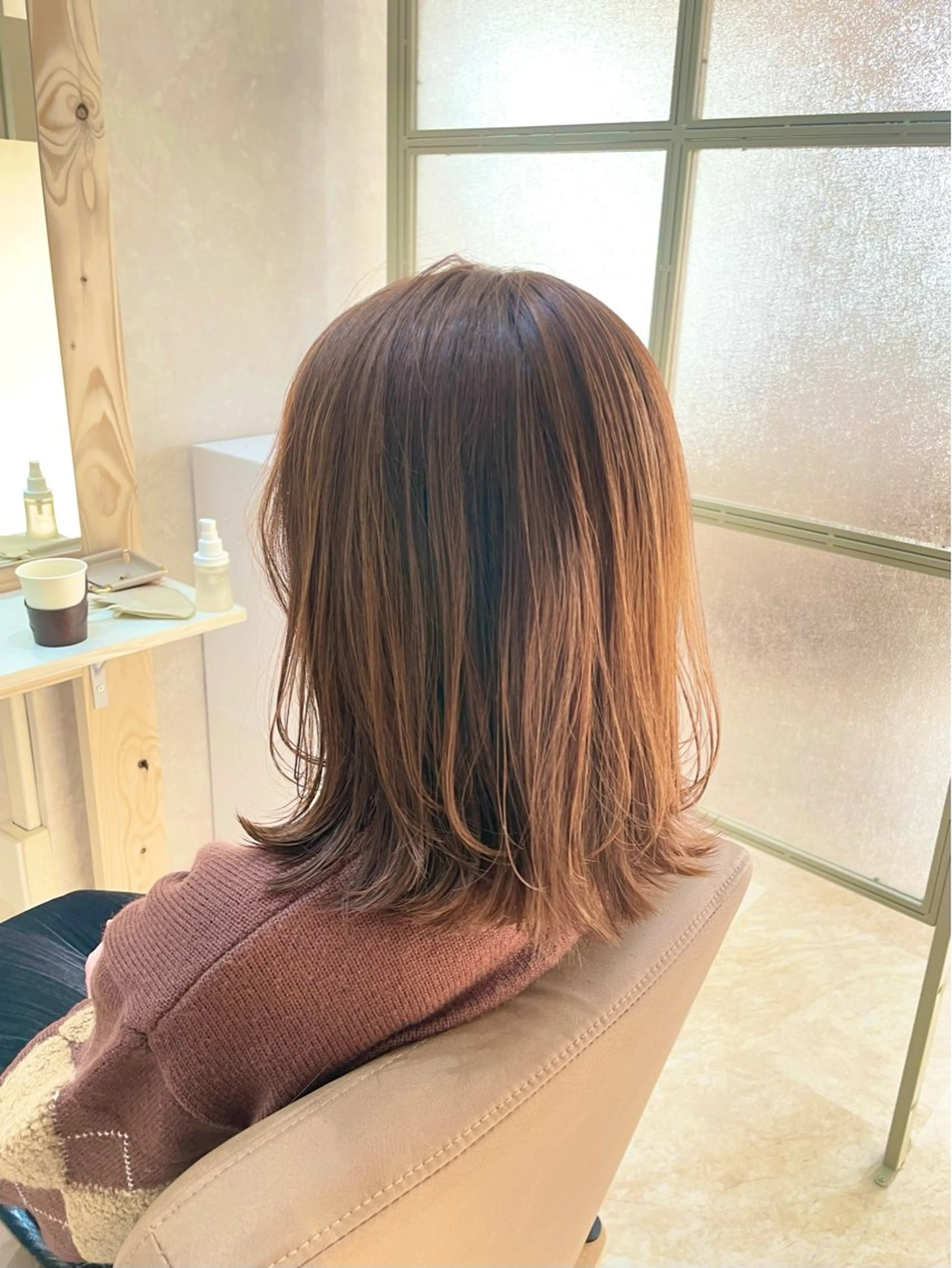 ミディアム カット ヘアカラー トリートメント SAKURA♡ 【Rico.】のヘアスタイル