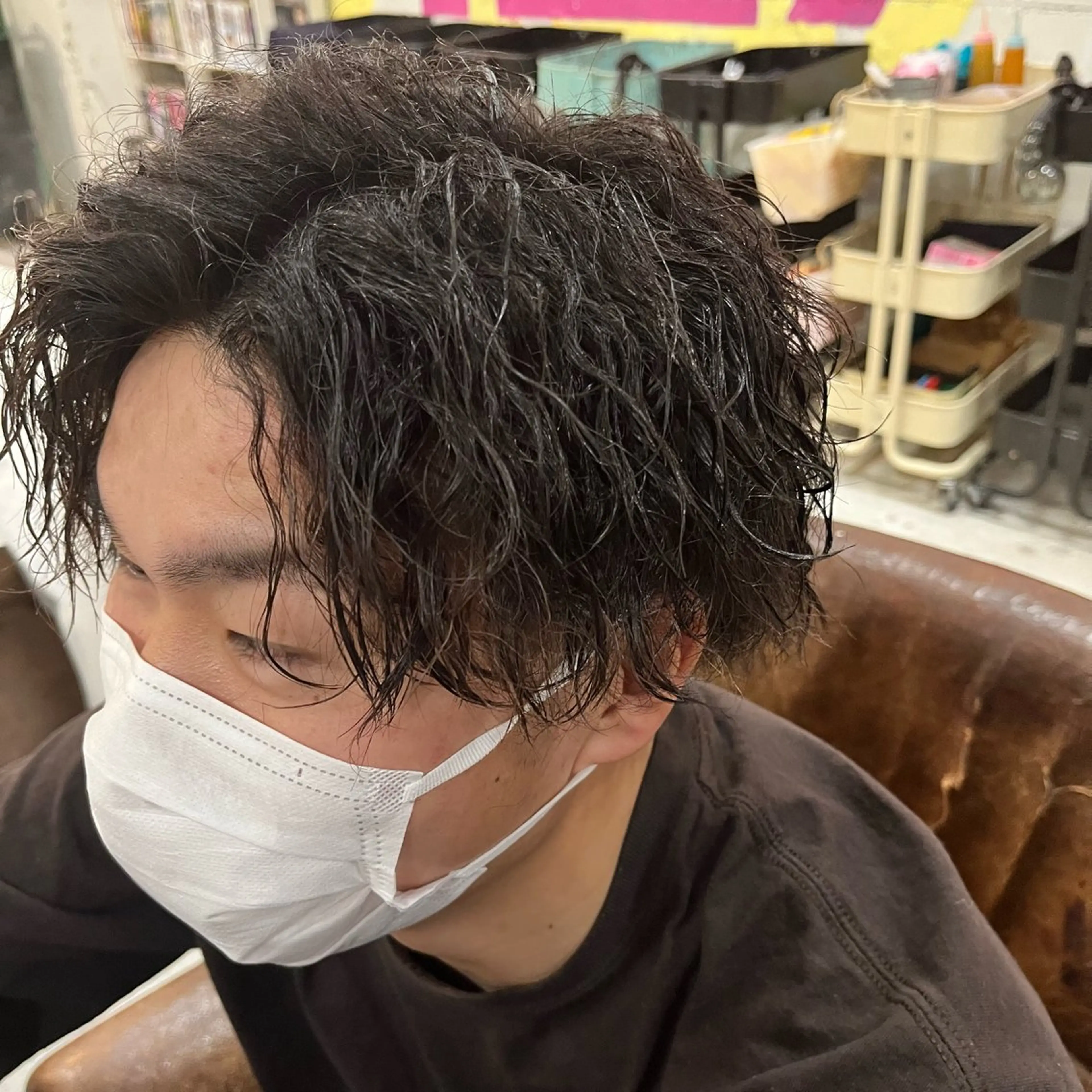 パーマ メンズ カット パーマ トリートメント ハイトーン/デザイン カラー/DAICHIのヘアスタイル