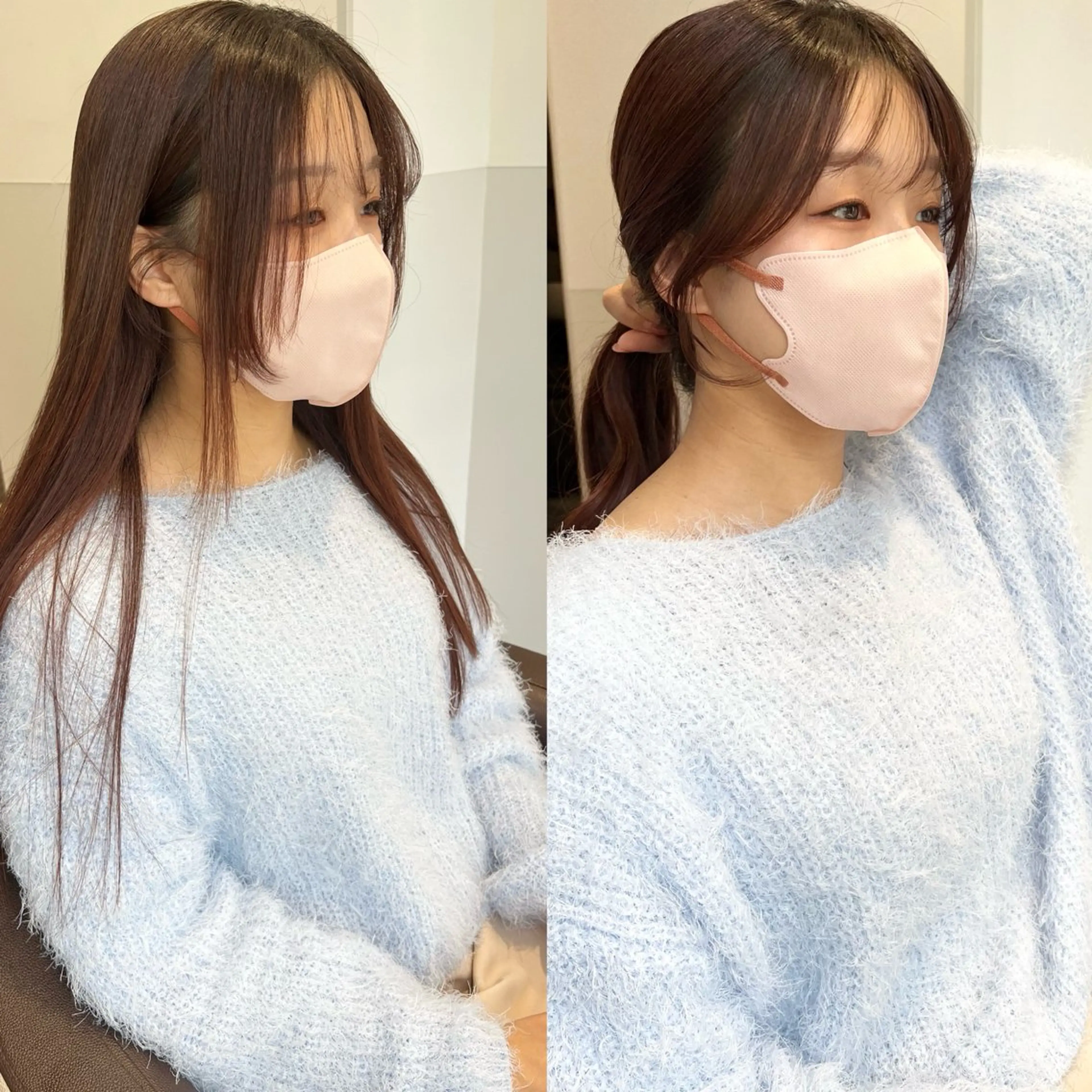 セミロング カット ヘアカラー トリートメント 韓国モテhair🍑 momoのヘアスタイル