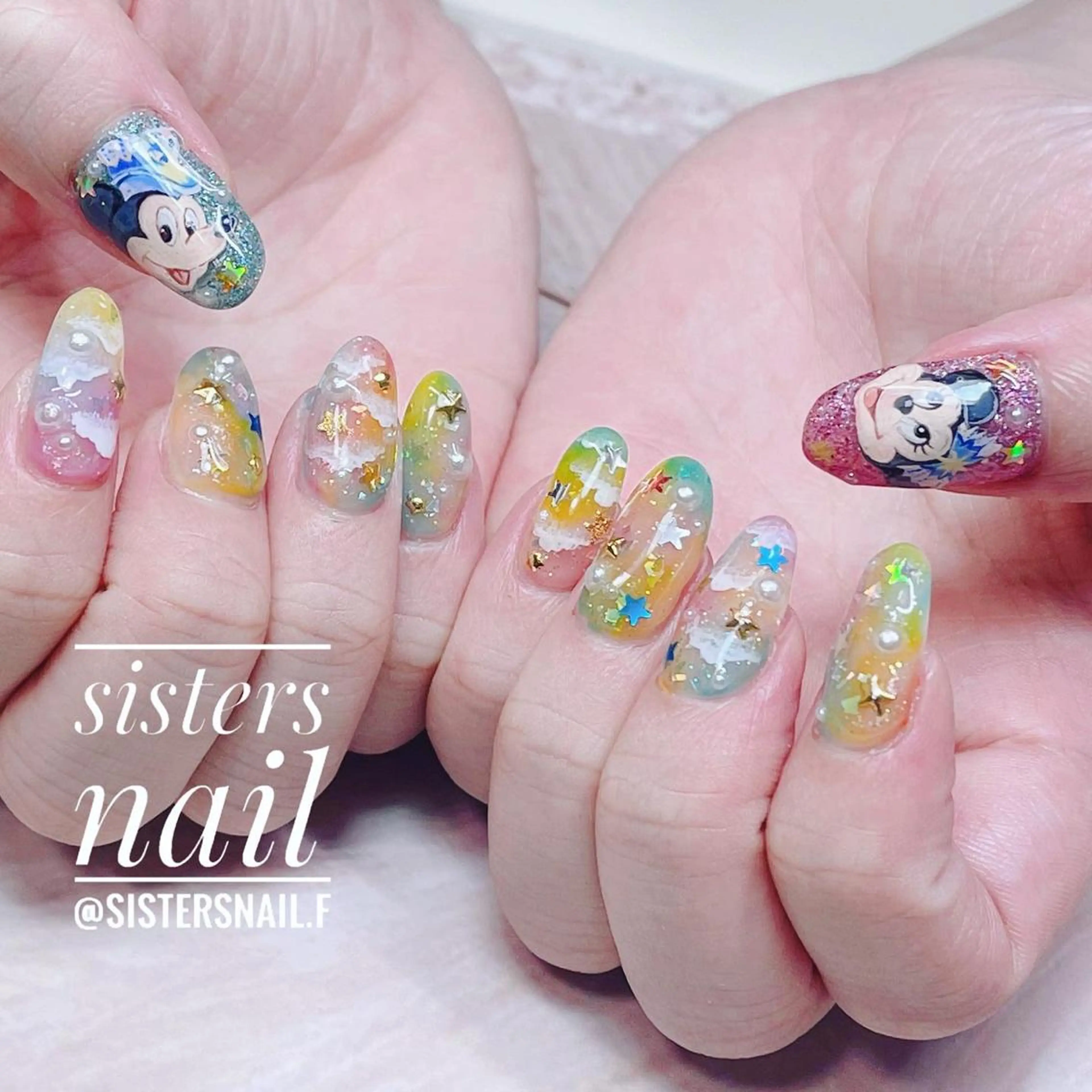 ネイル アートネイル キラキラネイル スカルプネイル sisters nail.fのネイルデザイン