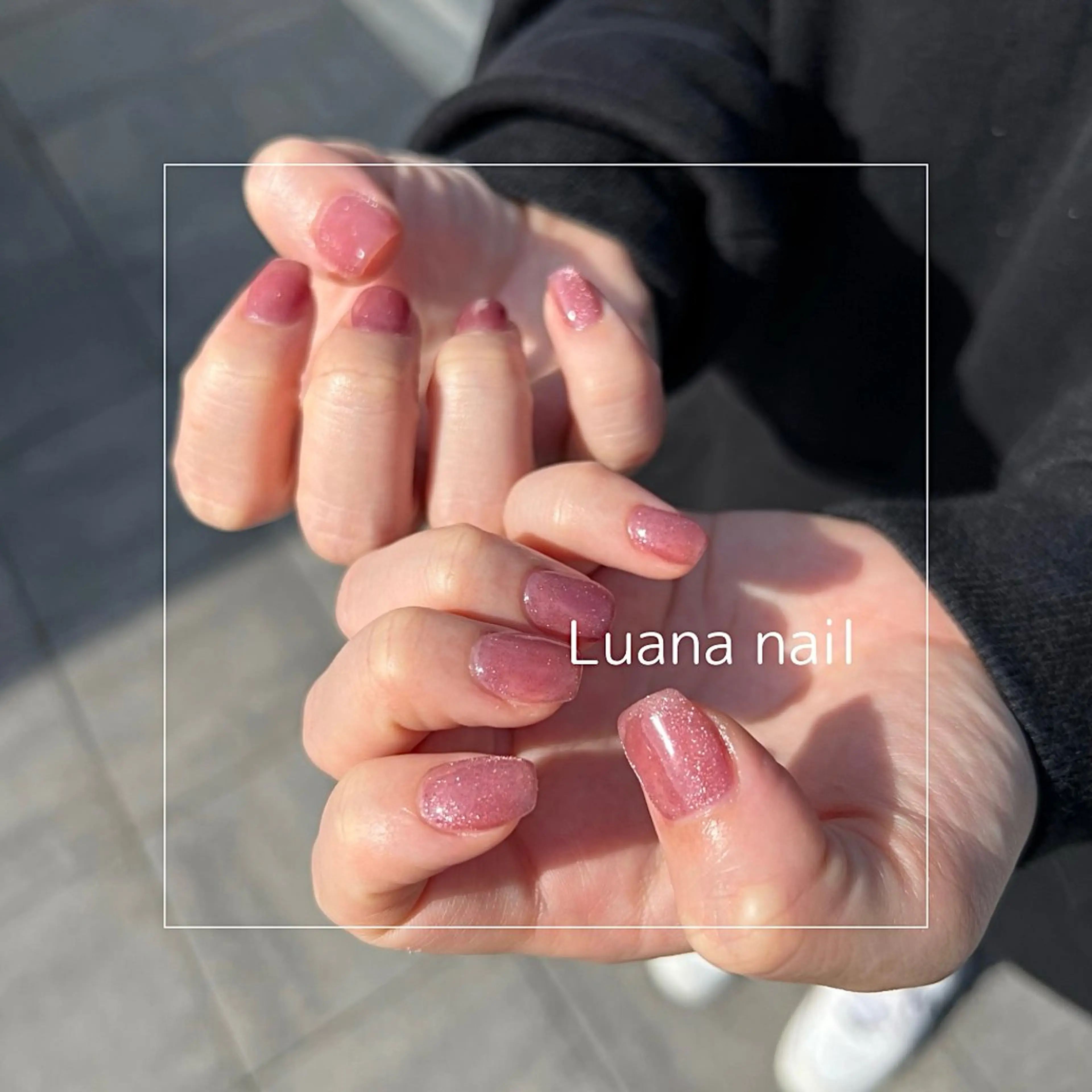 ネイル マグネットネイル ピンク Luana nailのネイルデザイン