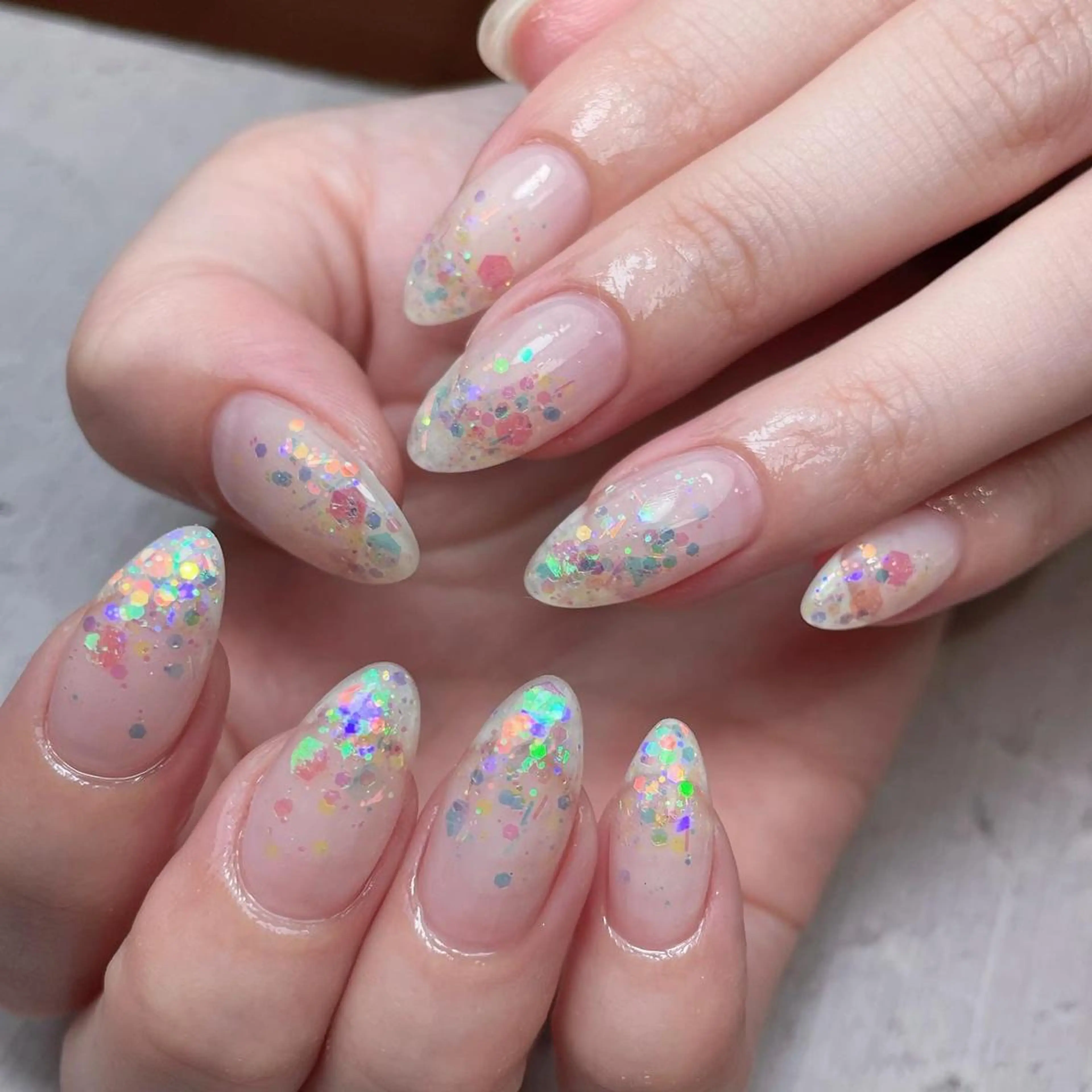 ネイル グラデーション ラメ(グリッター) ラメグラデーション ハンドネイル nail&eyelash mate所属・京都/東向日/ ayumiのネイルデザイン