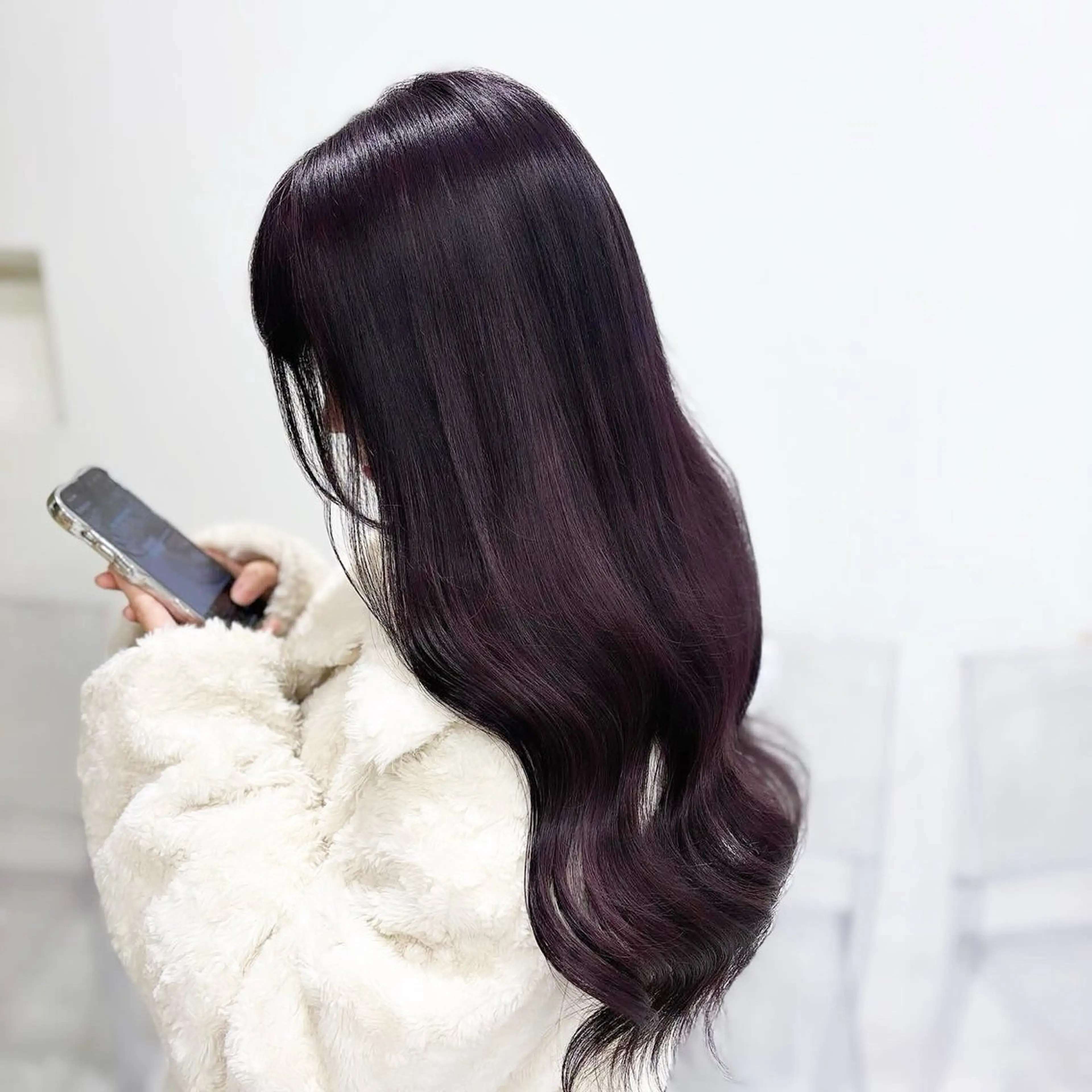 ロング カラー ヘアカラー トリートメント ヘッドスパ ヘアセット 🩵色落ち可愛い 寒色カラー🩵のヘアスタイル