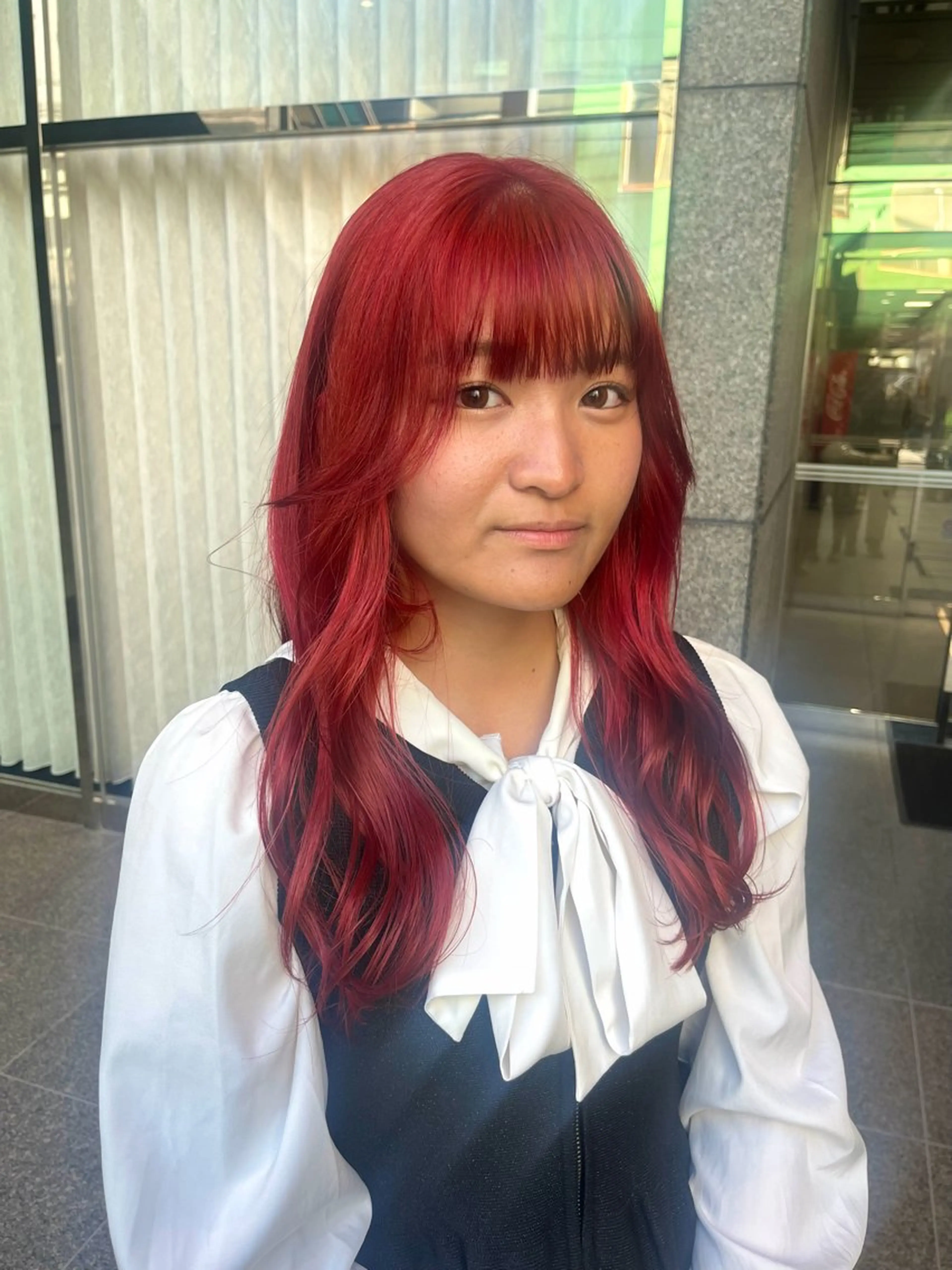 カラー ブリーチ レッドカラー ヘアカラー 梶原 美保のヘアスタイル