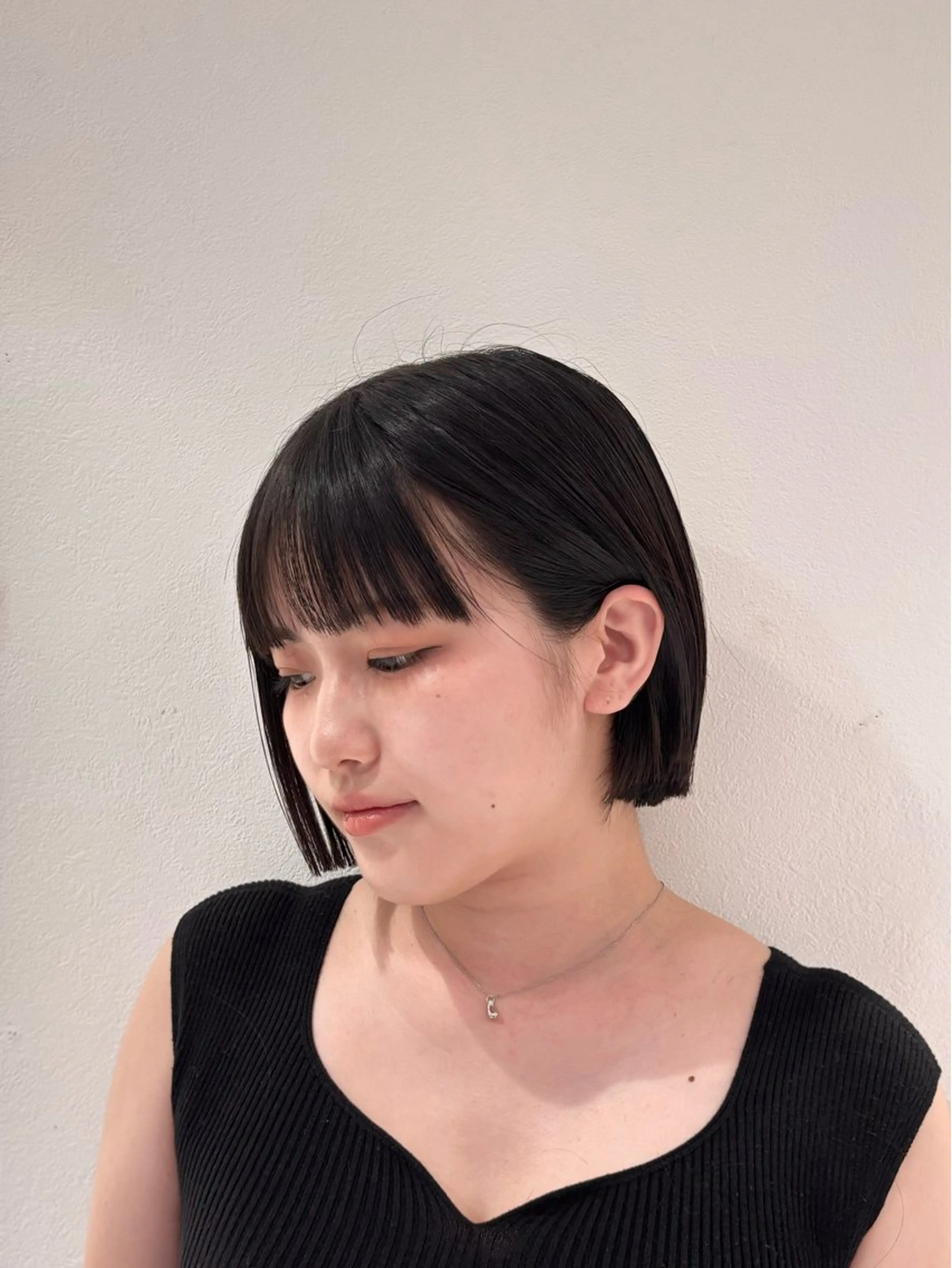 ミディアム 切りっぱなしボブ ボブ 飯田 真澄のヘアスタイル