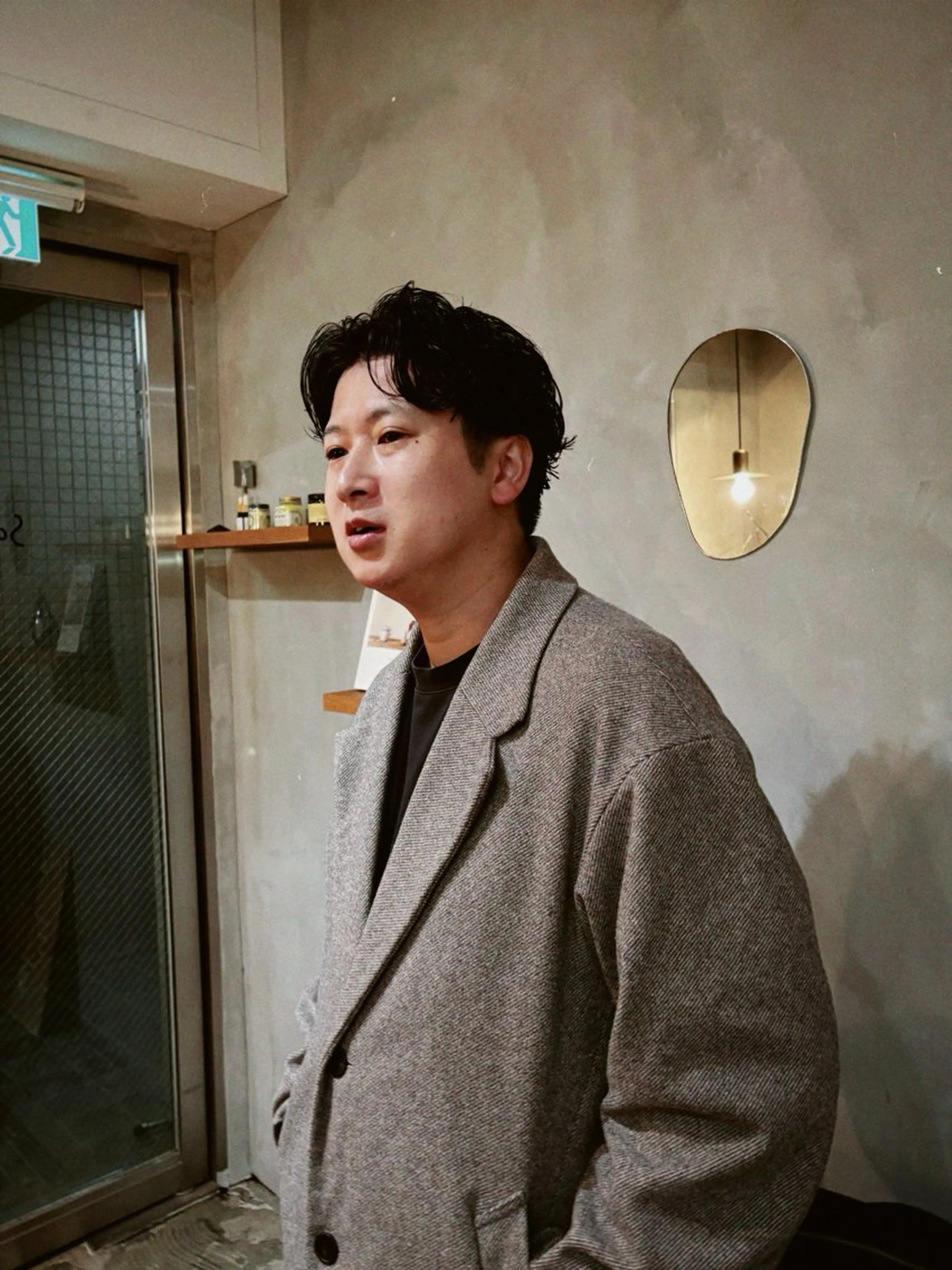 ショート パーマ メンズ メンズパーマ ニュアンスパーマ カット パーマ メンズ特化ショート/ センターパート/福田のヘアスタイル