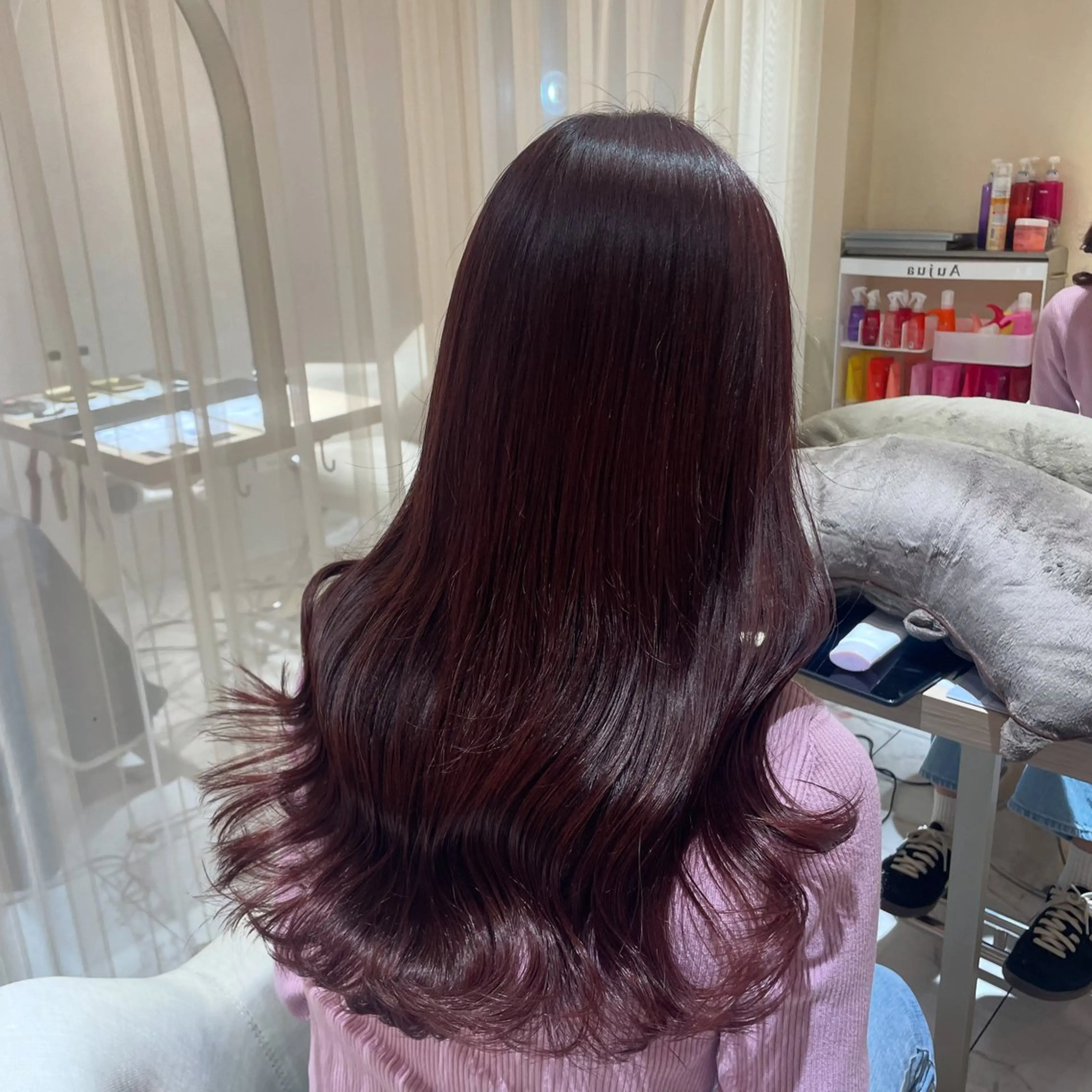 ロング ヘアカラー トリートメント ヘッドスパ youres hair 日吉所属・マホ ꕀワンホンꕀガーリーのヘアスタイル