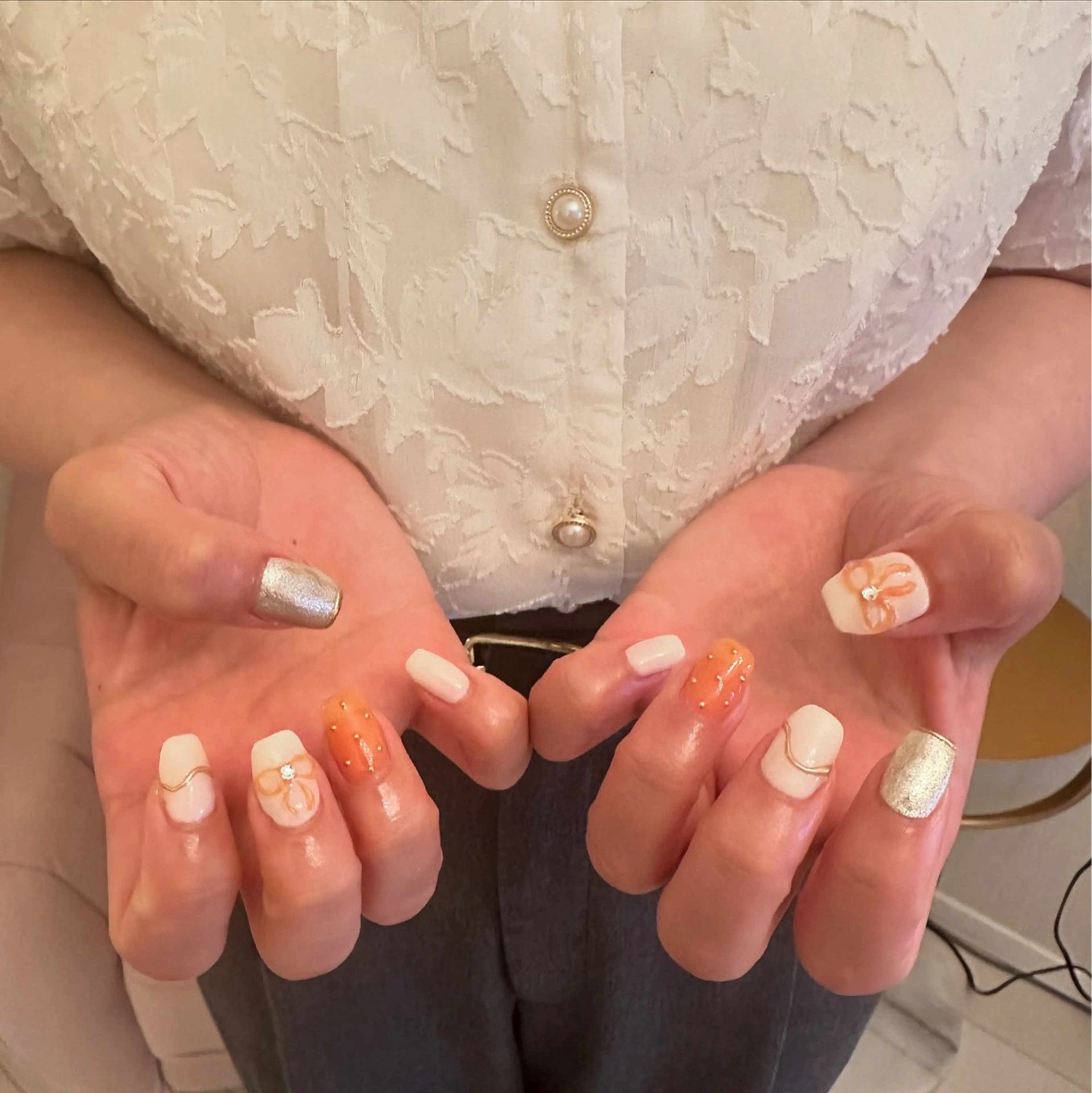 ネイル ぷっくりネイル リボン nail salon coco.のネイルデザイン