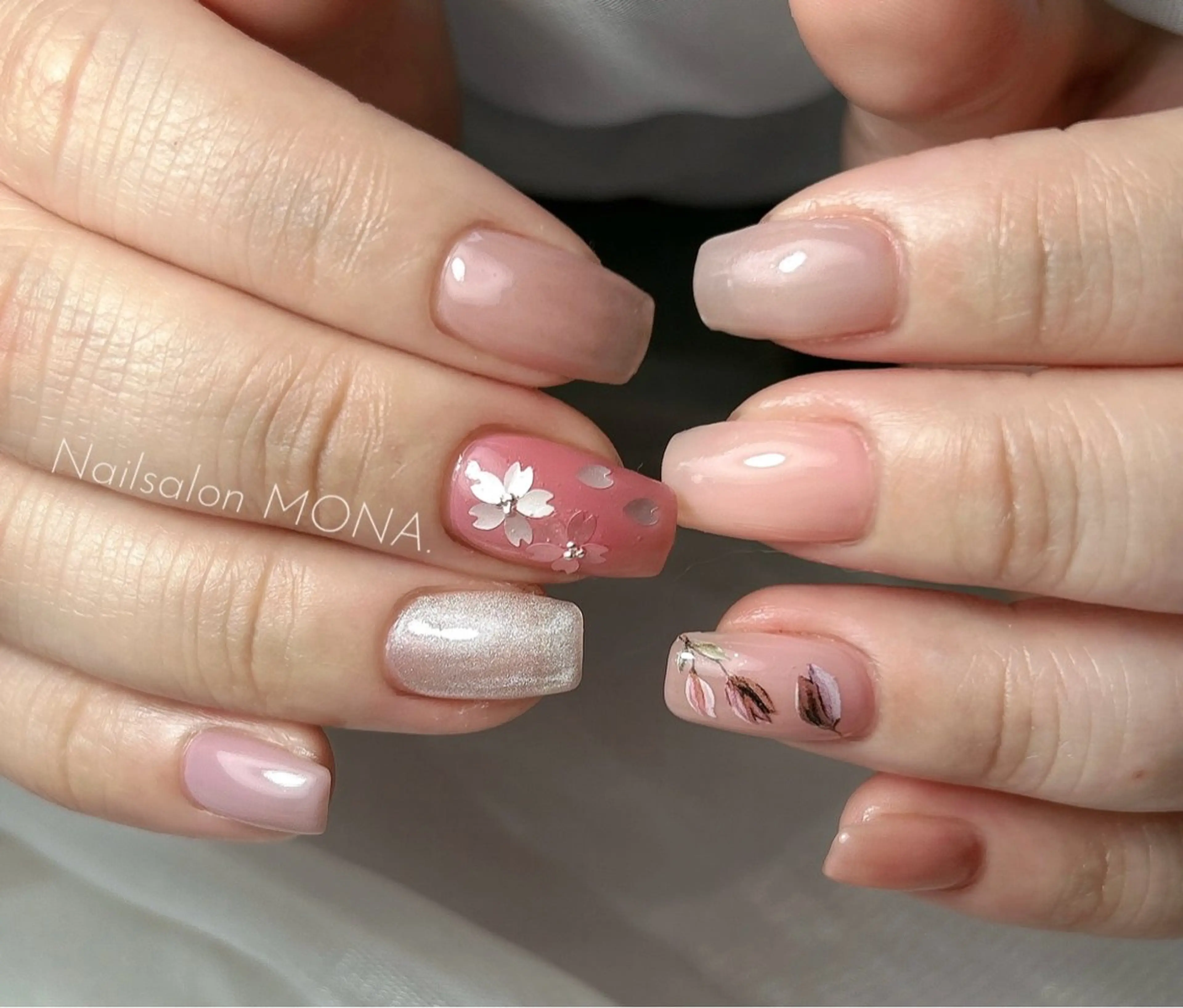 ネイル オフィスネイル ピンク ハンドネイル Nailsalon MONA.のネイルデザイン