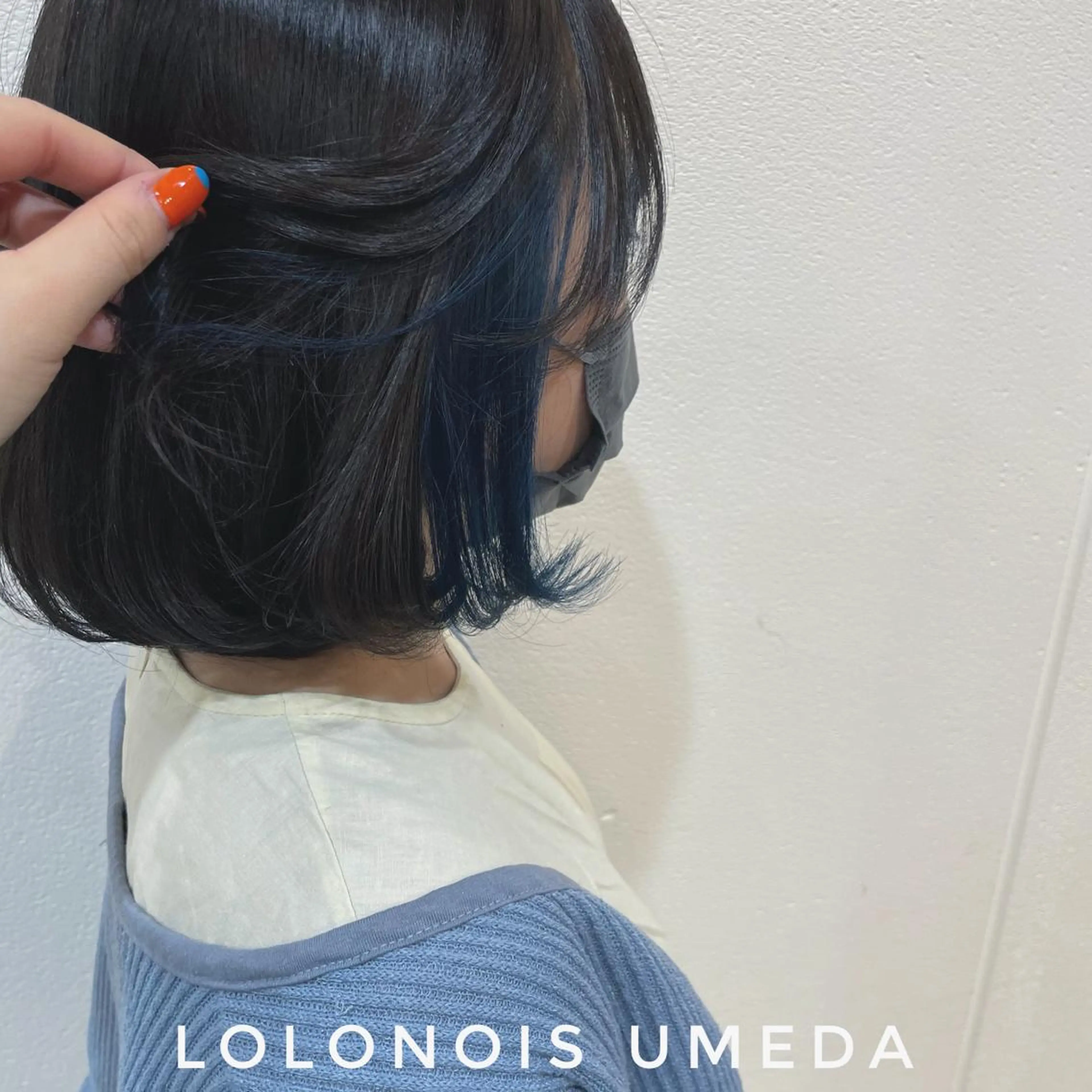 ミディアム カラー ブリーチ ブルーカラー ケアブリーチ Lolonois梅田 /Okazaki:)のヘアスタイル