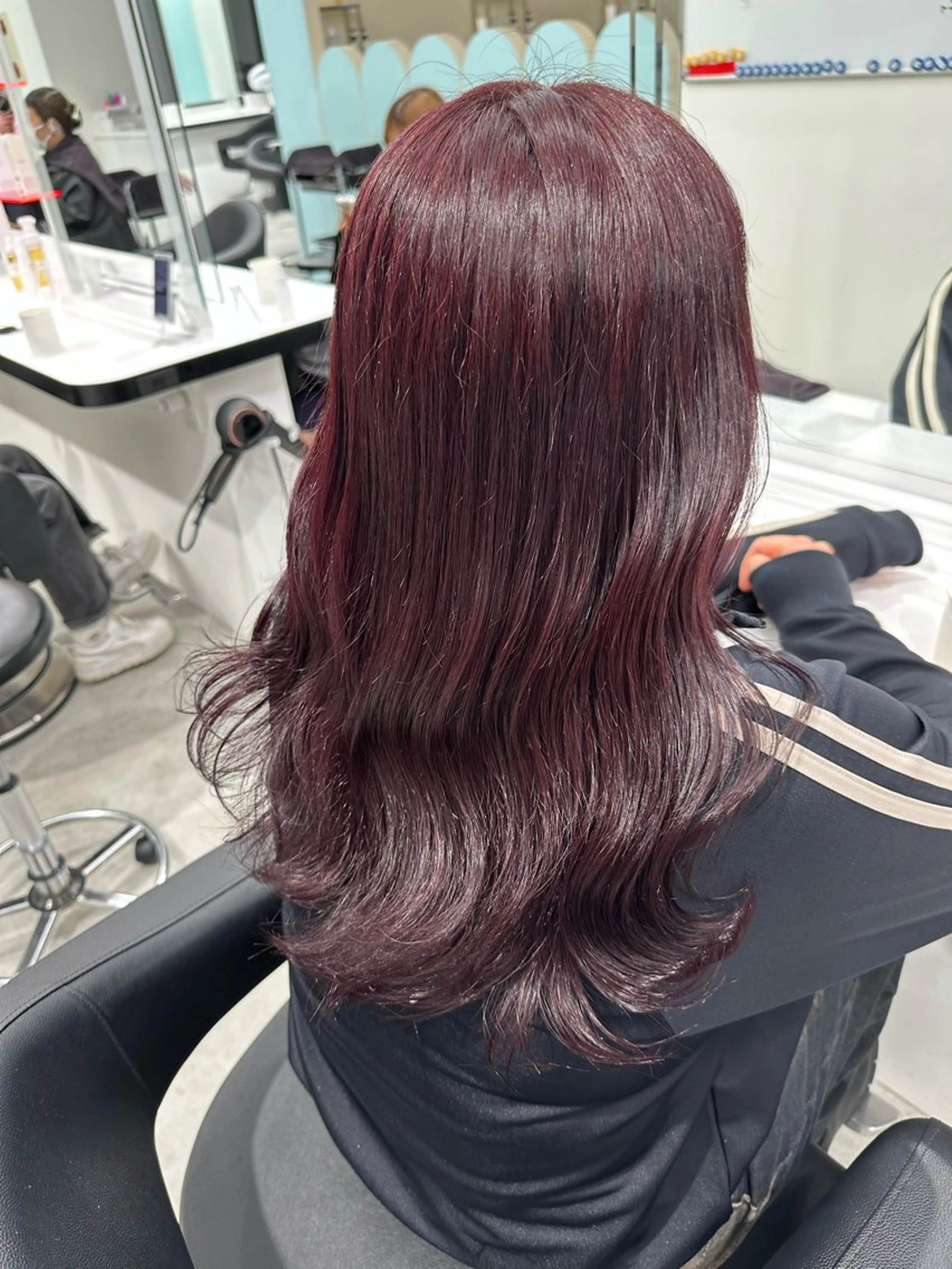 セミロング カラー カット ヘアカラー 🍒ワイン系 ウルフカット🍒拓未のヘアスタイル