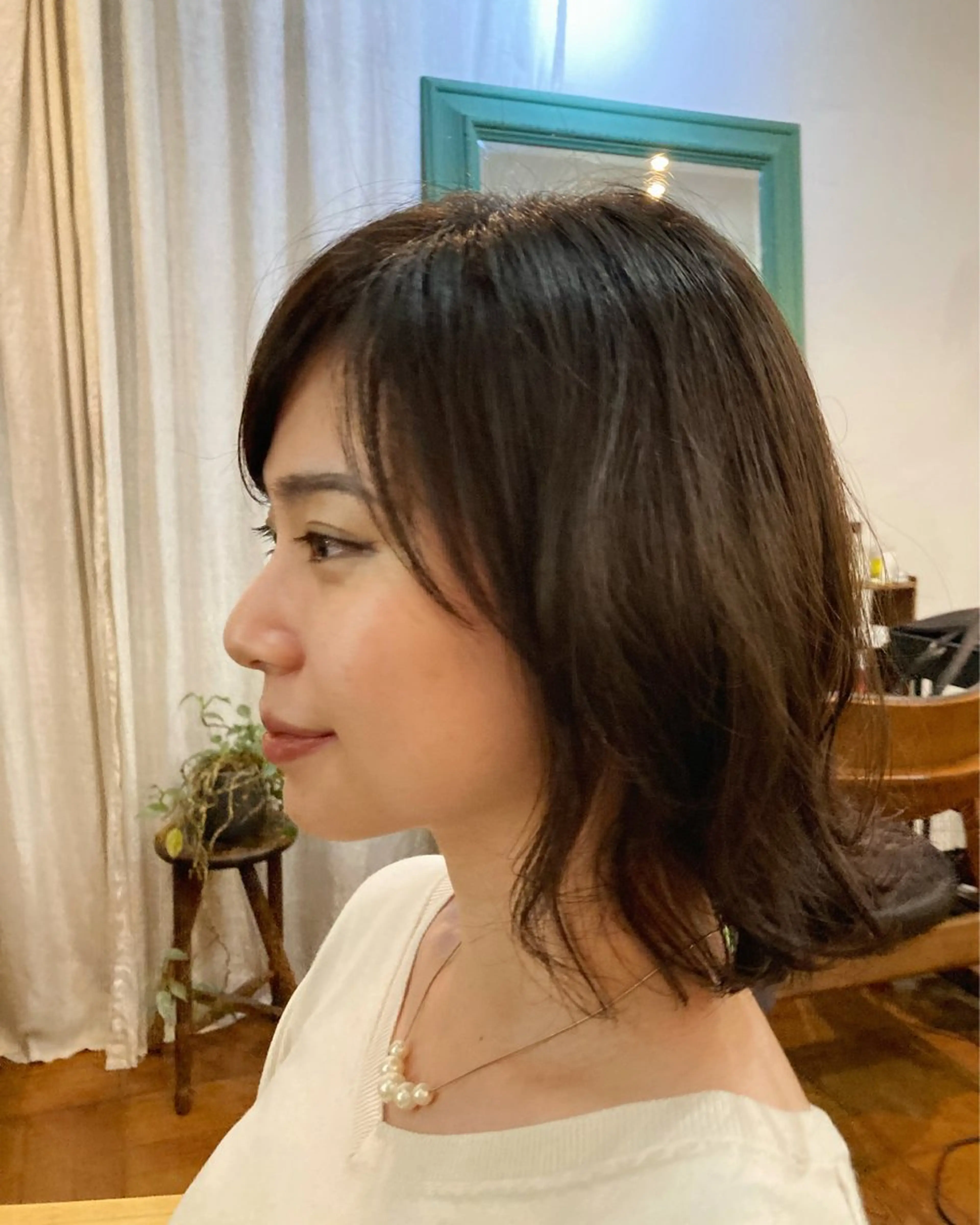 ショート パーマ ボブ ストレートパーマ 丸みショート🌙 タッセルボブ/井上翔のヘアスタイル
