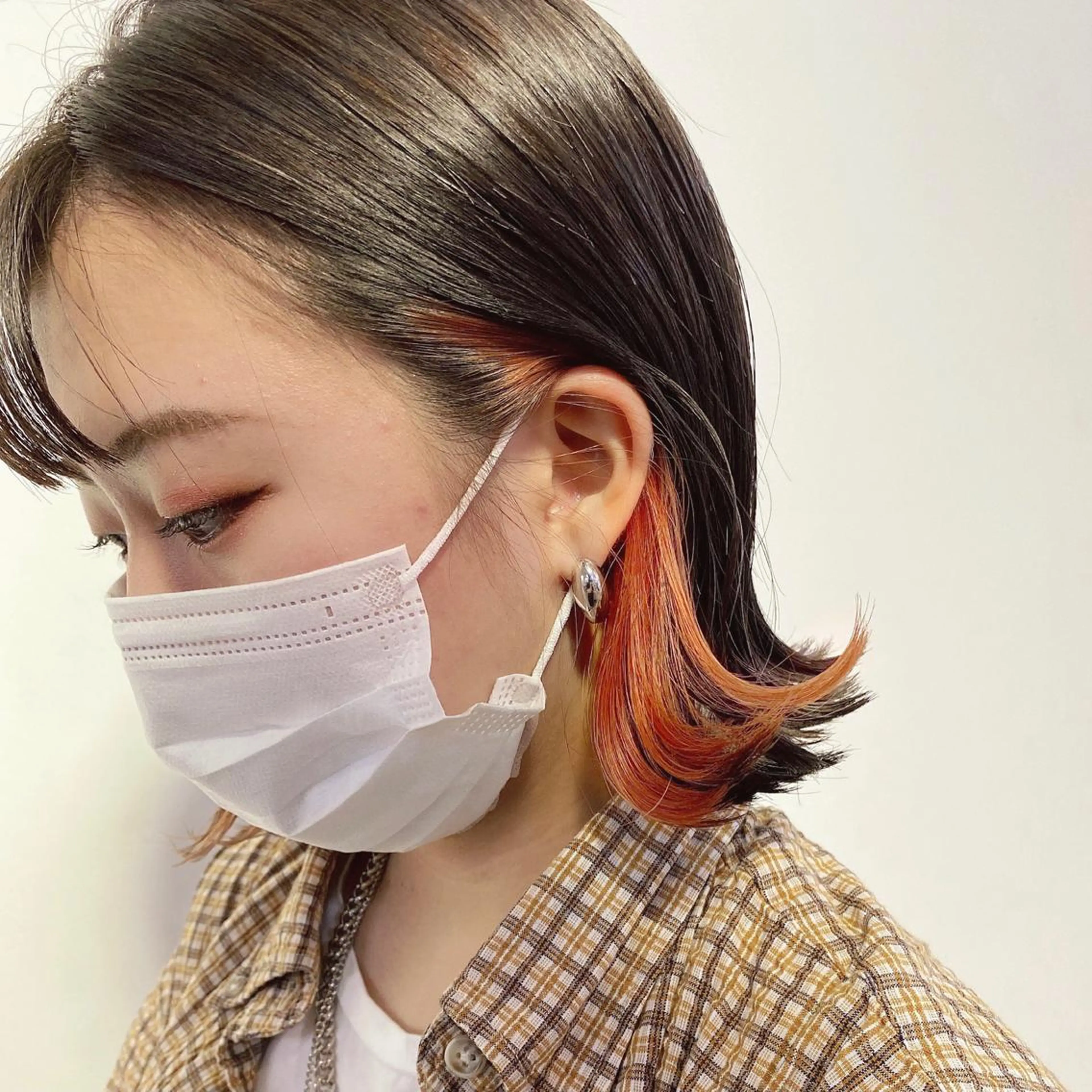 ショート カラー ヘアアレンジ 切りっぱなしボブ/ デザインカラー店長のヘアスタイル