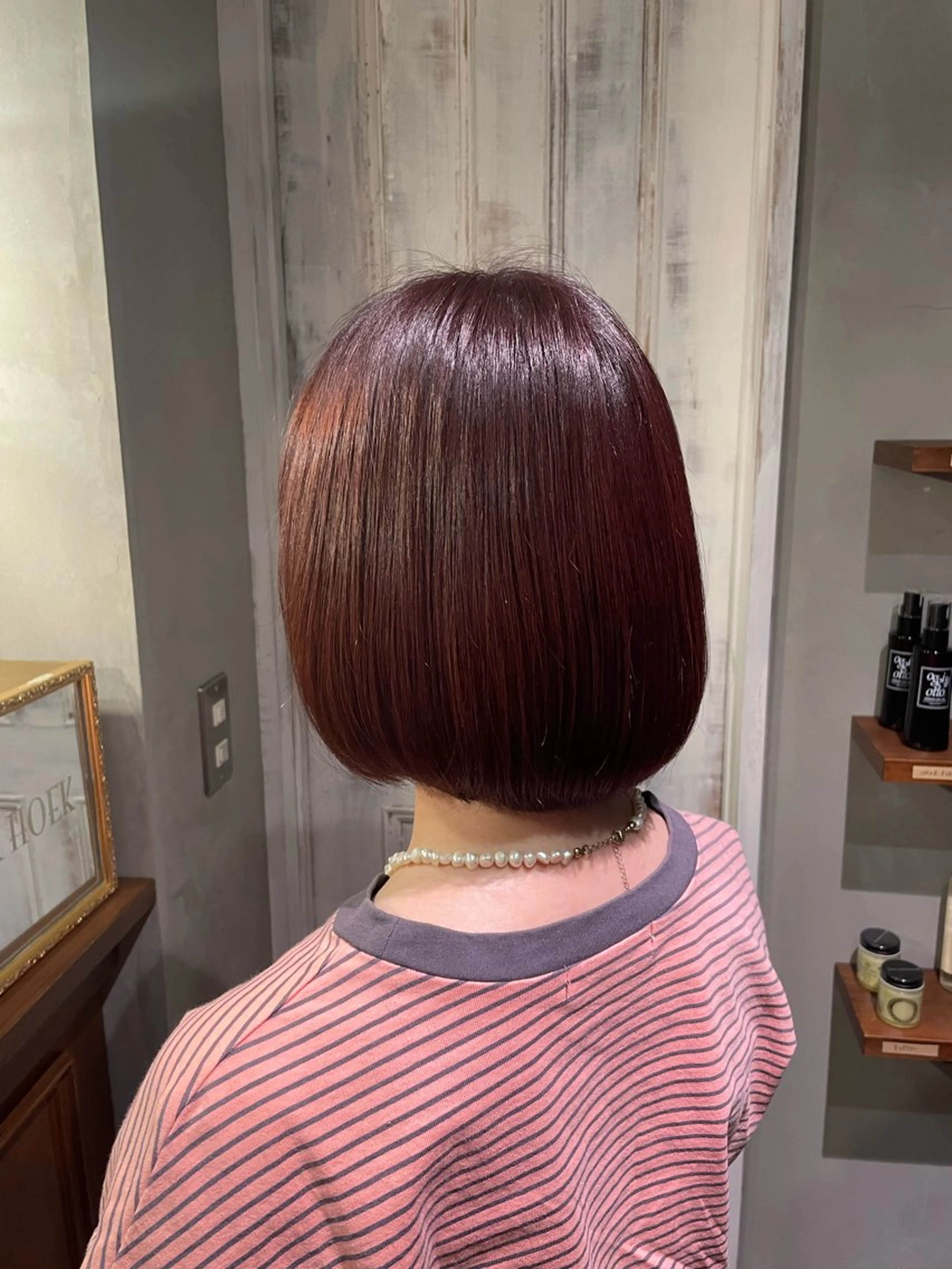 ショート カラー レッドカラー saya 🧸 カット/縮毛矯正のヘアスタイル