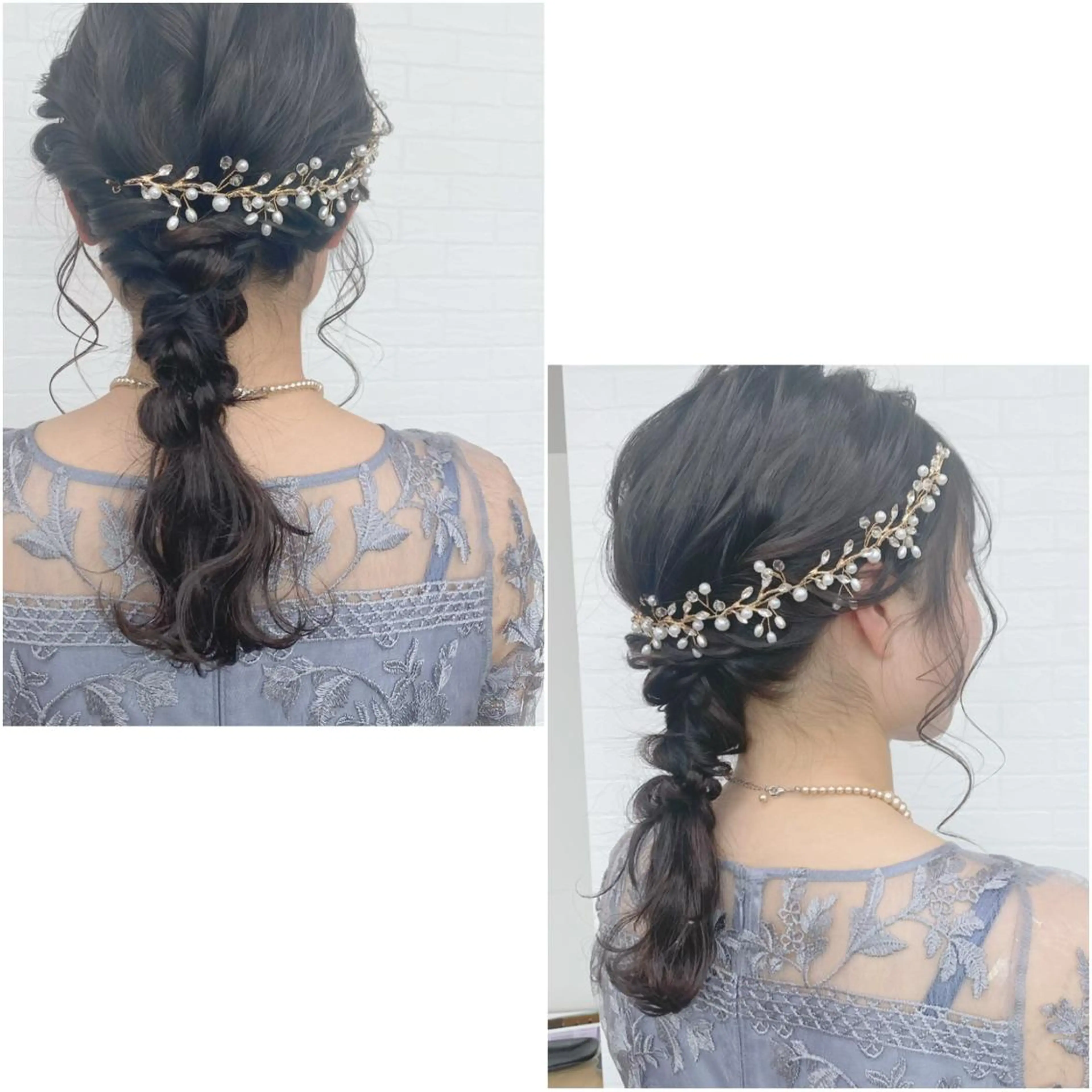 セミロング ヘアアレンジ 結婚式・ブライダル ヘアセット GRANLUSSO 〜グランルッソ駅前店所属・木口 嘉美のヘアスタイル