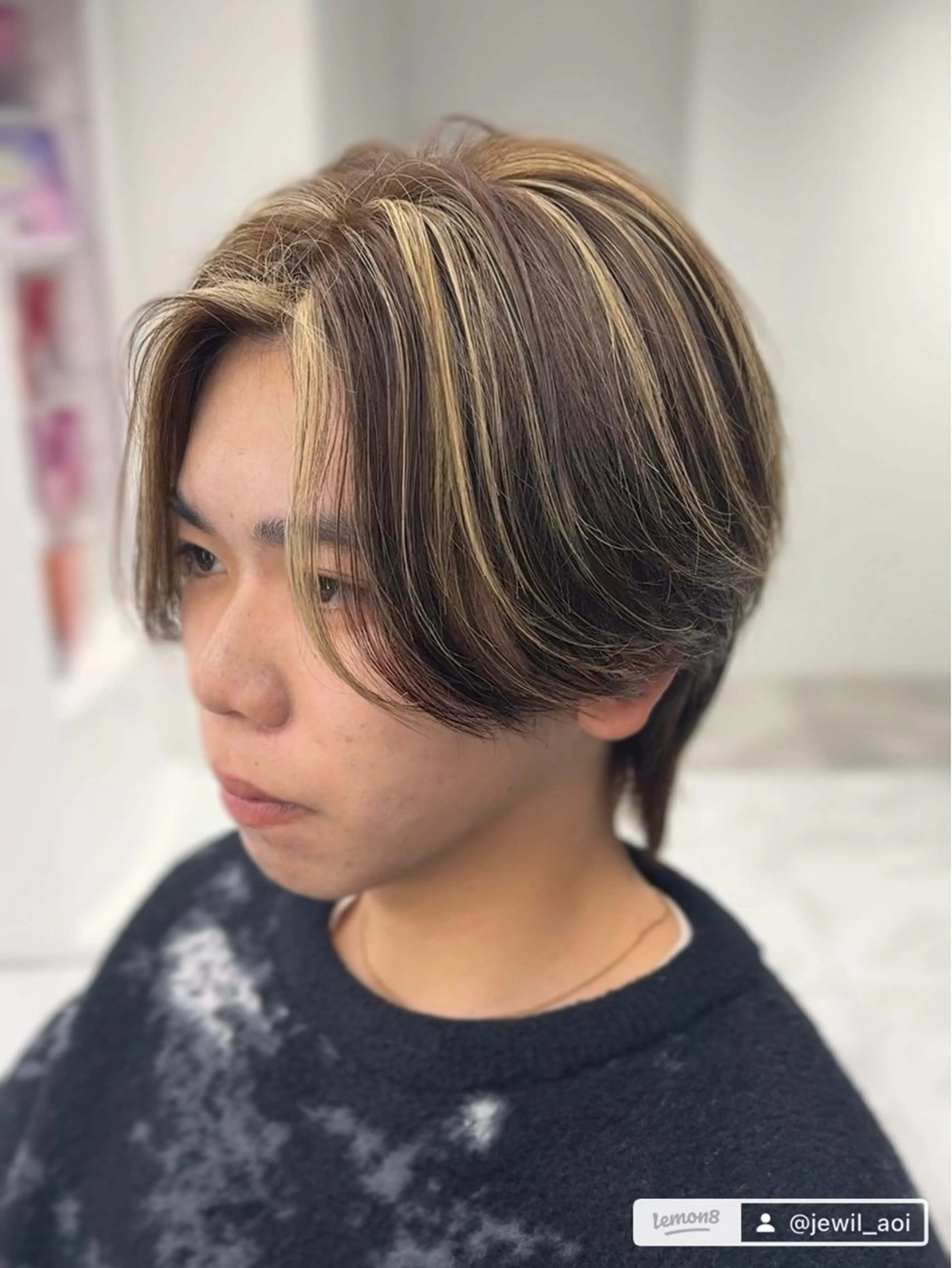 カラー メンズ メンズブリーチ メンズメッシュ ブリーチ メッシュ カット ヘアカラー メンズ/メッシュ /セット/aoiのヘアスタイル