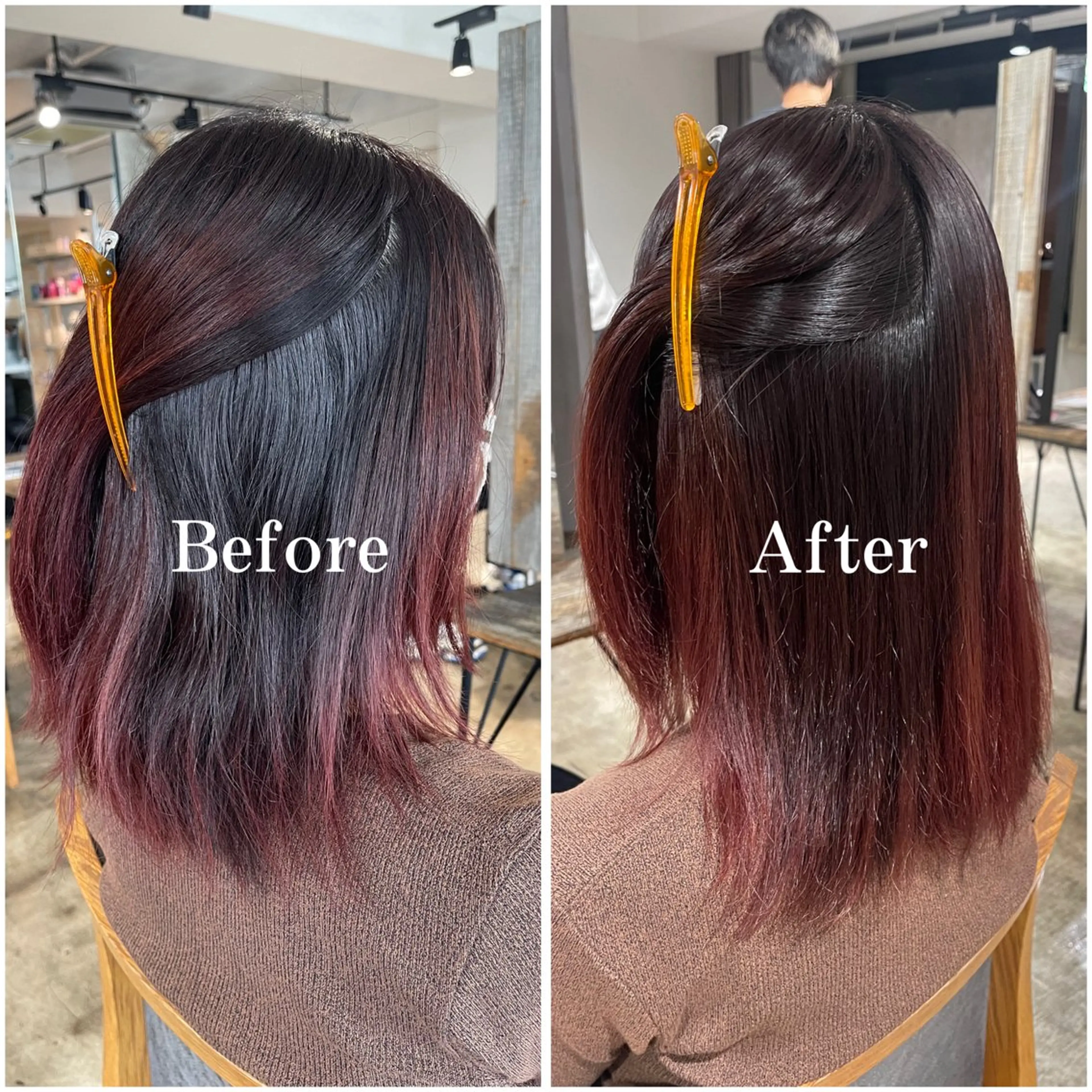 セミロング カラー ブリーチ デザインカラー ハイトーンカラー 縮毛矯正 ムラ修正/ ハイトーン💖Riaのヘアスタイル