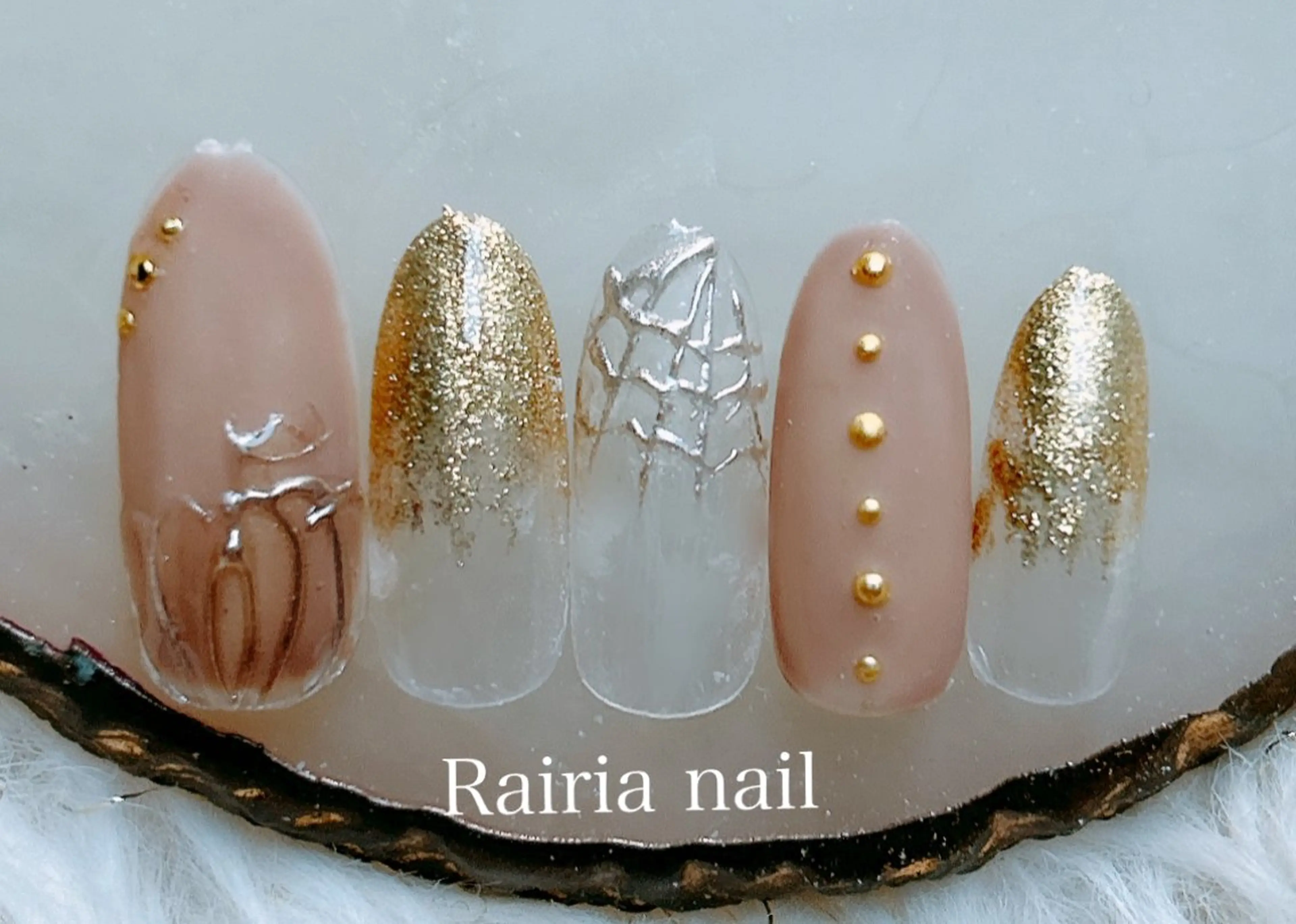 ネイル アートネイル ジェルネイル ハロウィン 持ち込み ニュアンスネイル Rairia nail本八幡店のネイルデザイン