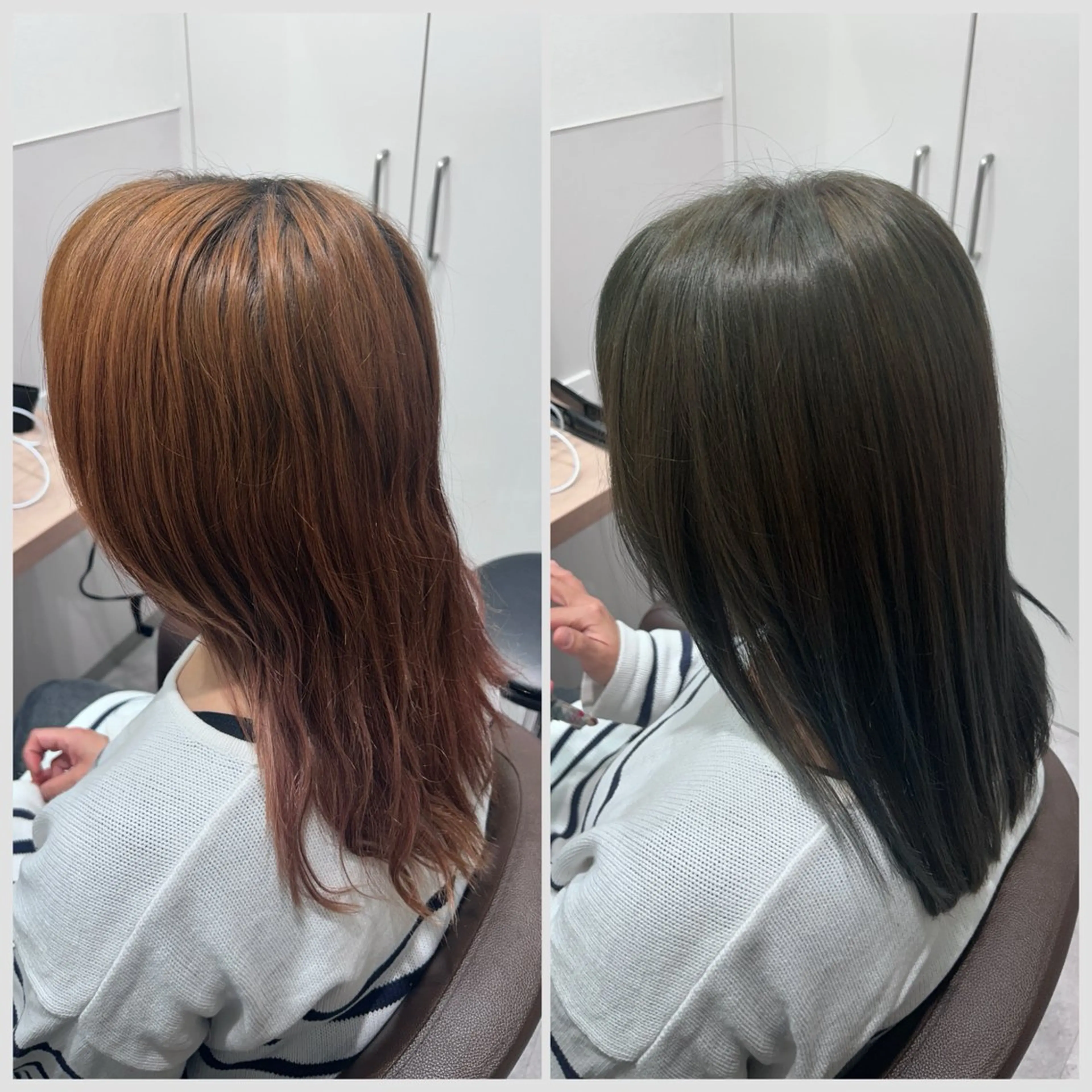 ミディアム カラー ベージュカラー ブリーチ ブリーチなしカラー オリーブベージュ ヘアカラー トリートメント SALOWIN 神戸三宮店所属・【三宮/ブリーチ なしカラー】高田祐也のヘアスタイル
